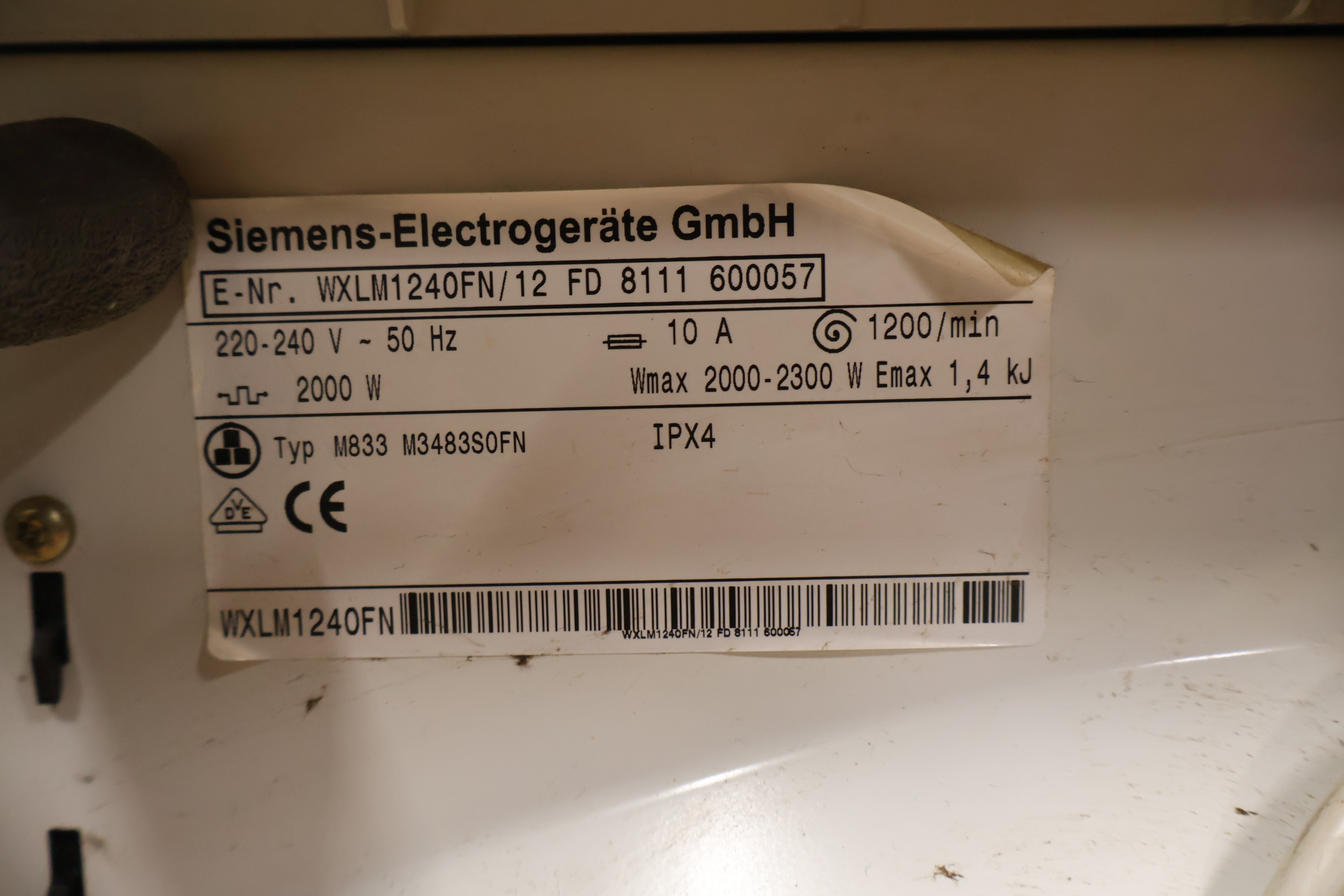 Siemens wasmachine AA Klasse XLM 1240 – foto 8 – kavel bij GSD Auctions, Zoeterwoude