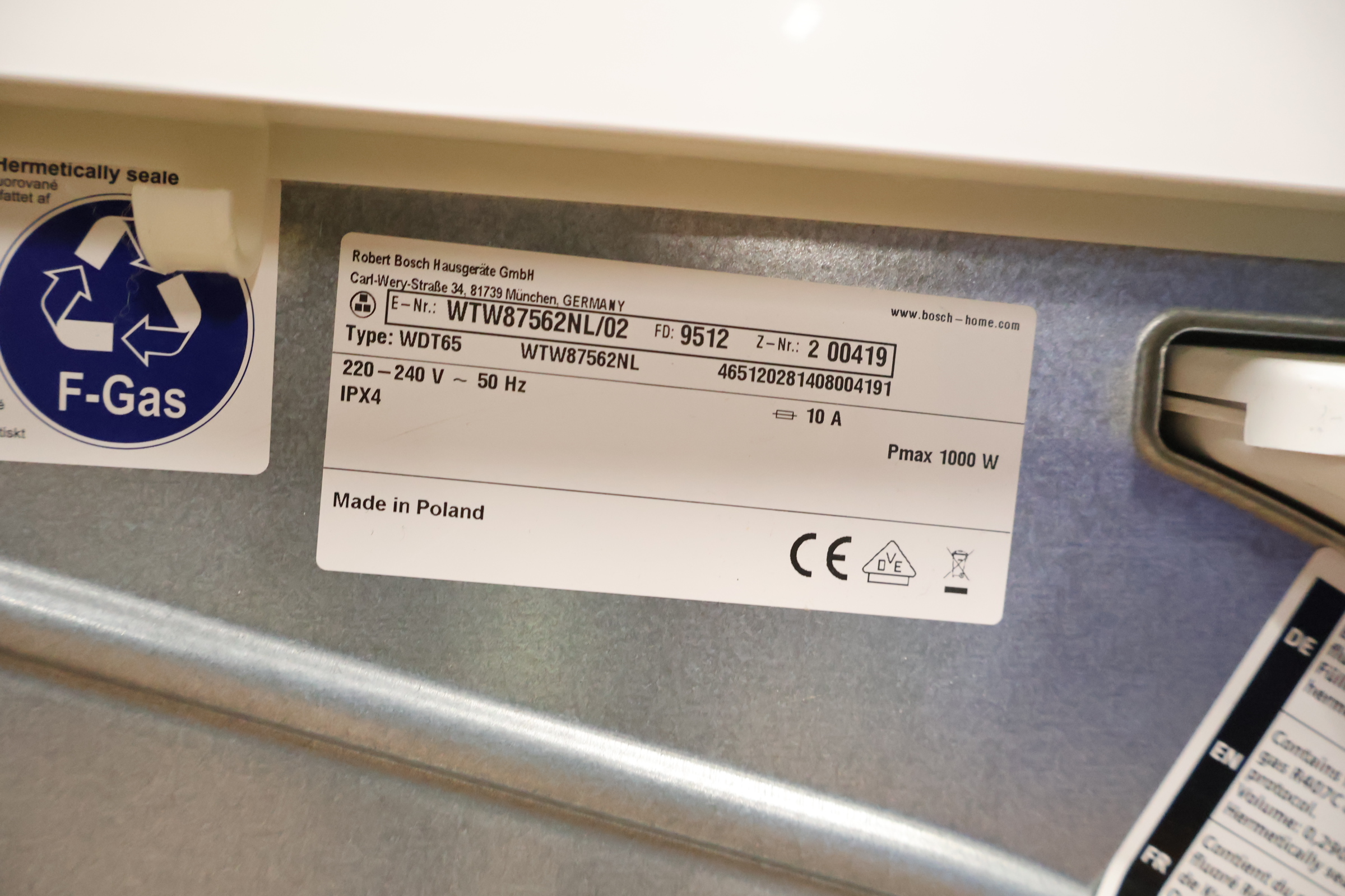 Bosch warmtepompdroger Serie 8 - Selfcleaning Condenser, 9 KG – foto 8 – kavel bij GSD Auctions, Zoeterwoude