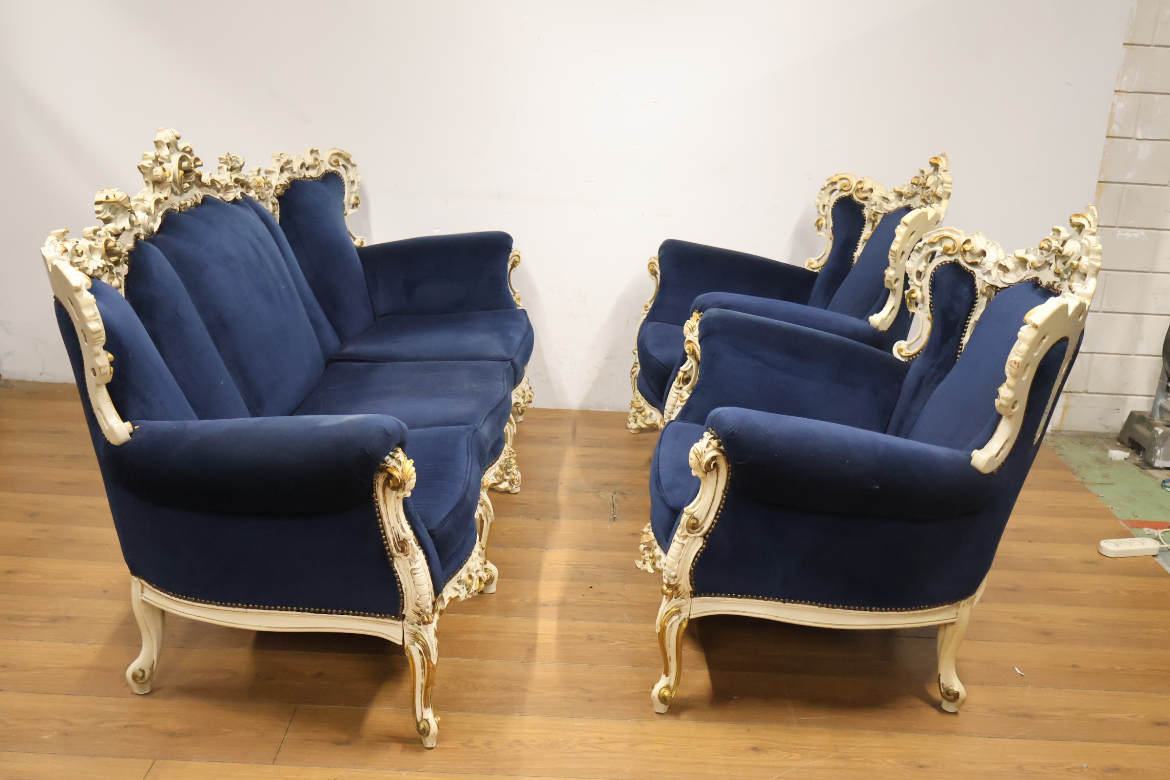 Antieke Roccoco zitmeubel set - fluwele Bekleding – foto 6 – kavel bij GSD Auctions, Zoeterwoude