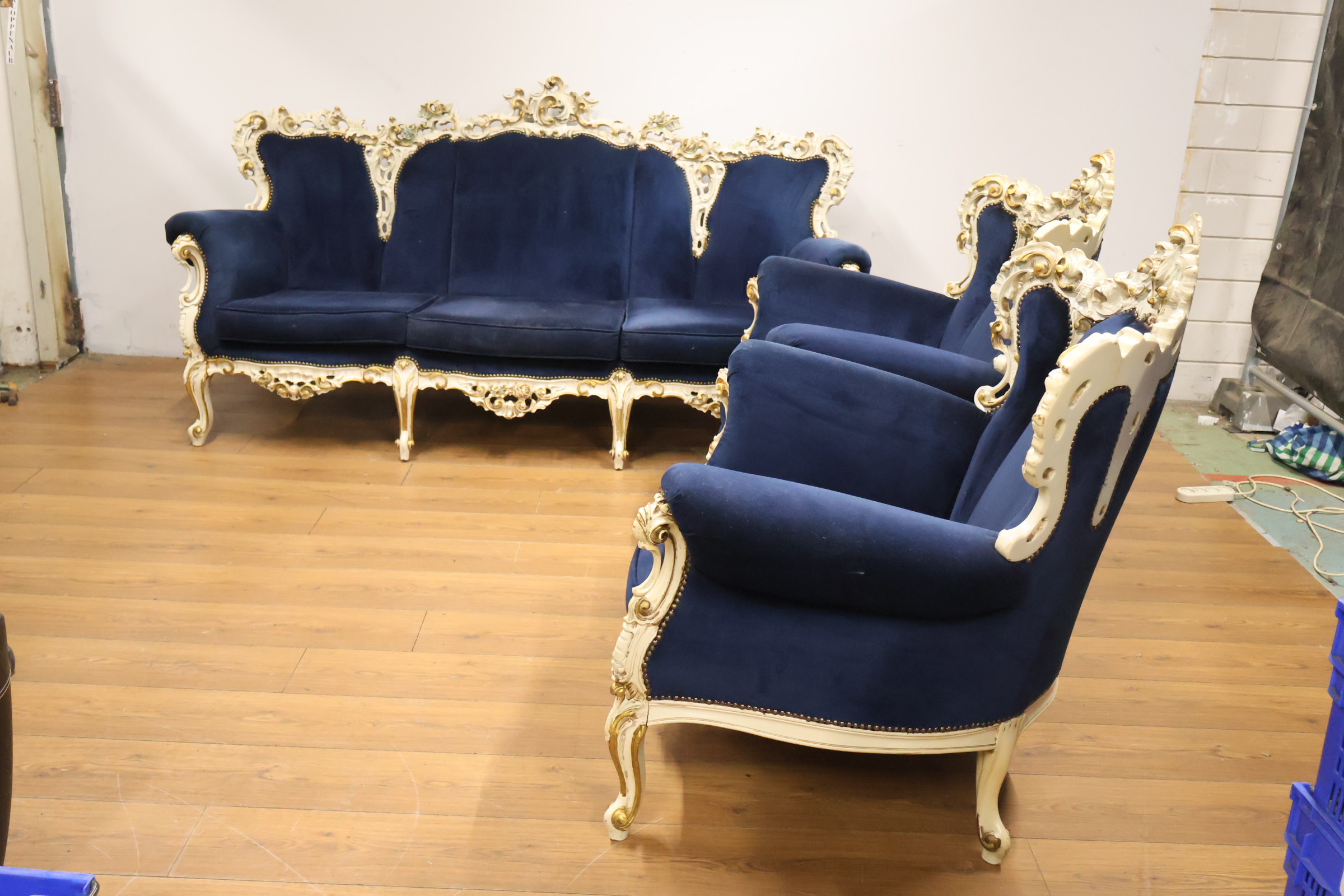 Antieke Roccoco zitmeubel set - fluwele Bekleding – foto 8 – kavel bij GSD Auctions, Zoeterwoude