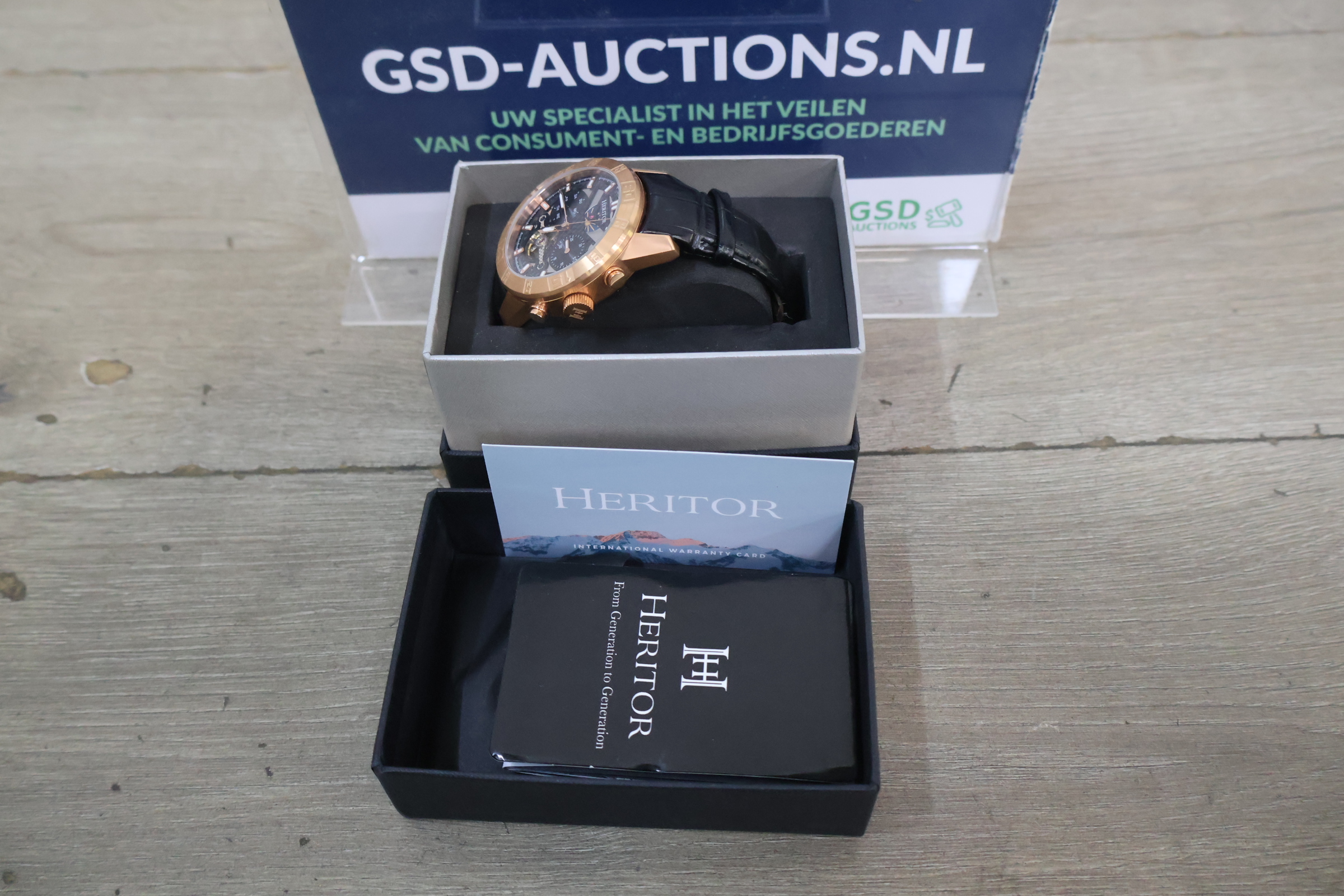 Heritor herenhorloge met rosékleurige kast – foto 2 – kavel bij GSD Auctions, Zoeterwoude