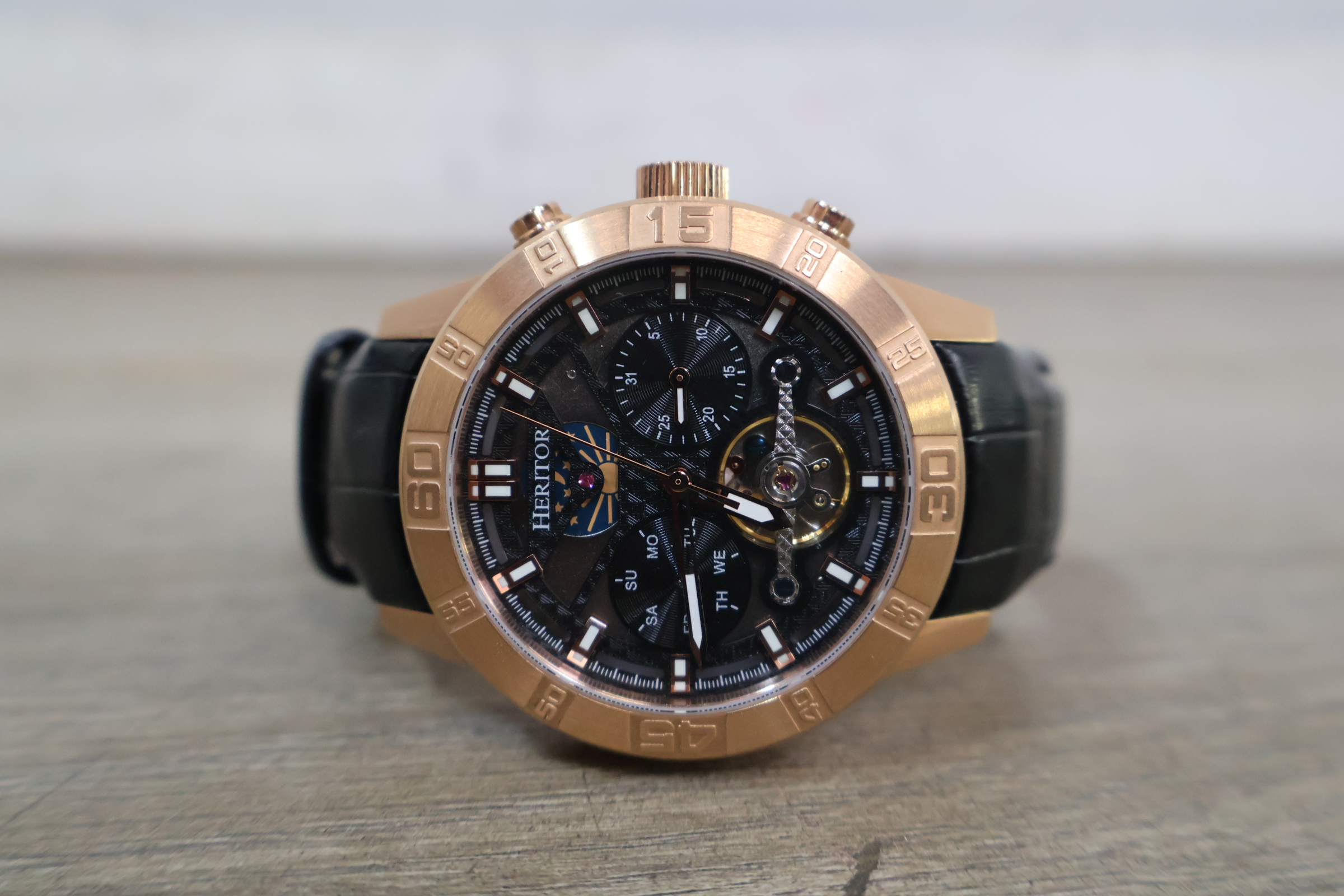 Heritor herenhorloge met rosékleurige kast – foto 7 – kavel bij GSD Auctions, Zoeterwoude