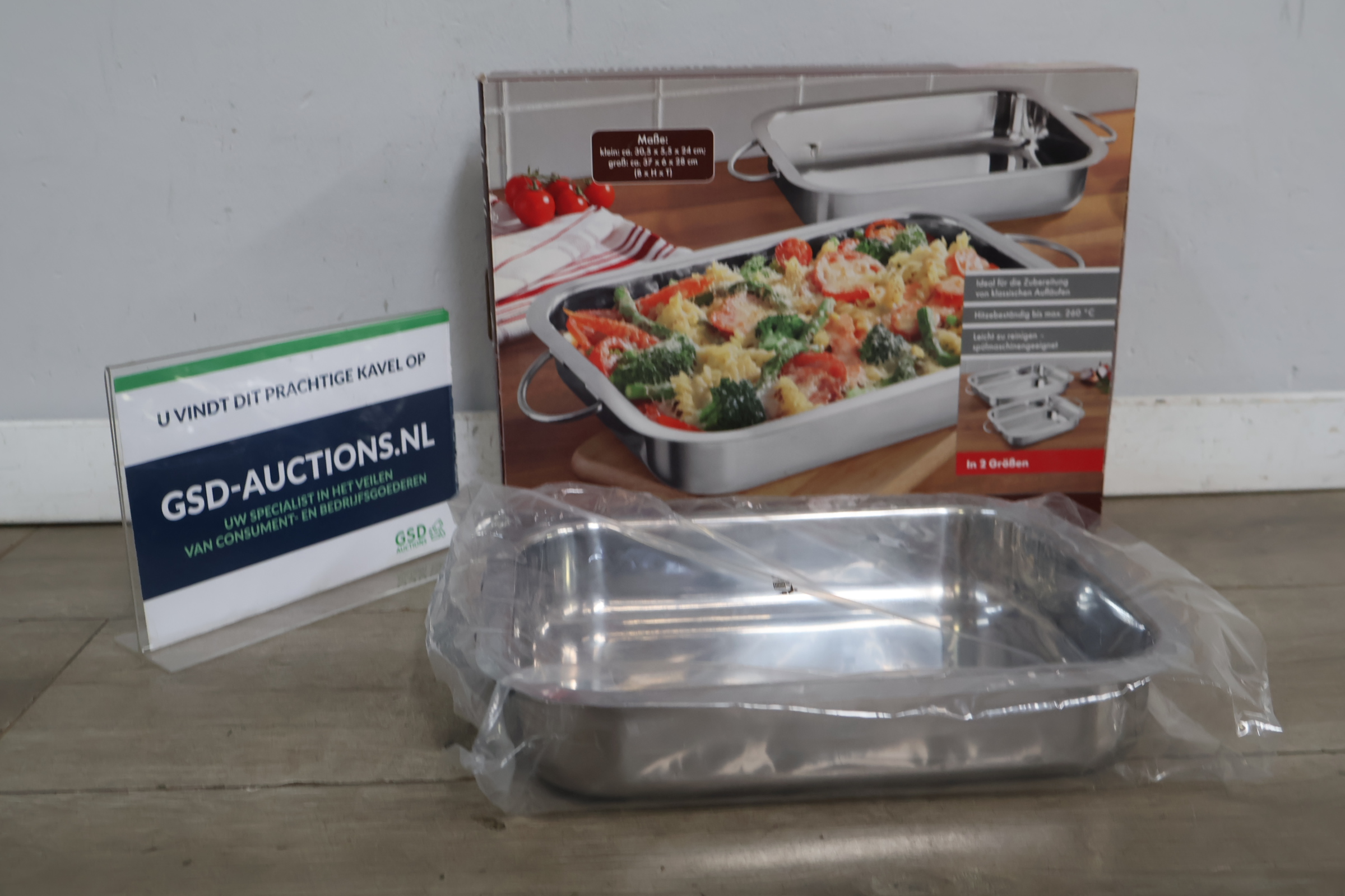 Set ovenschalen van roestvrij staal in verpakking – foto 2 – kavel bij GSD Auctions, Zoeterwoude