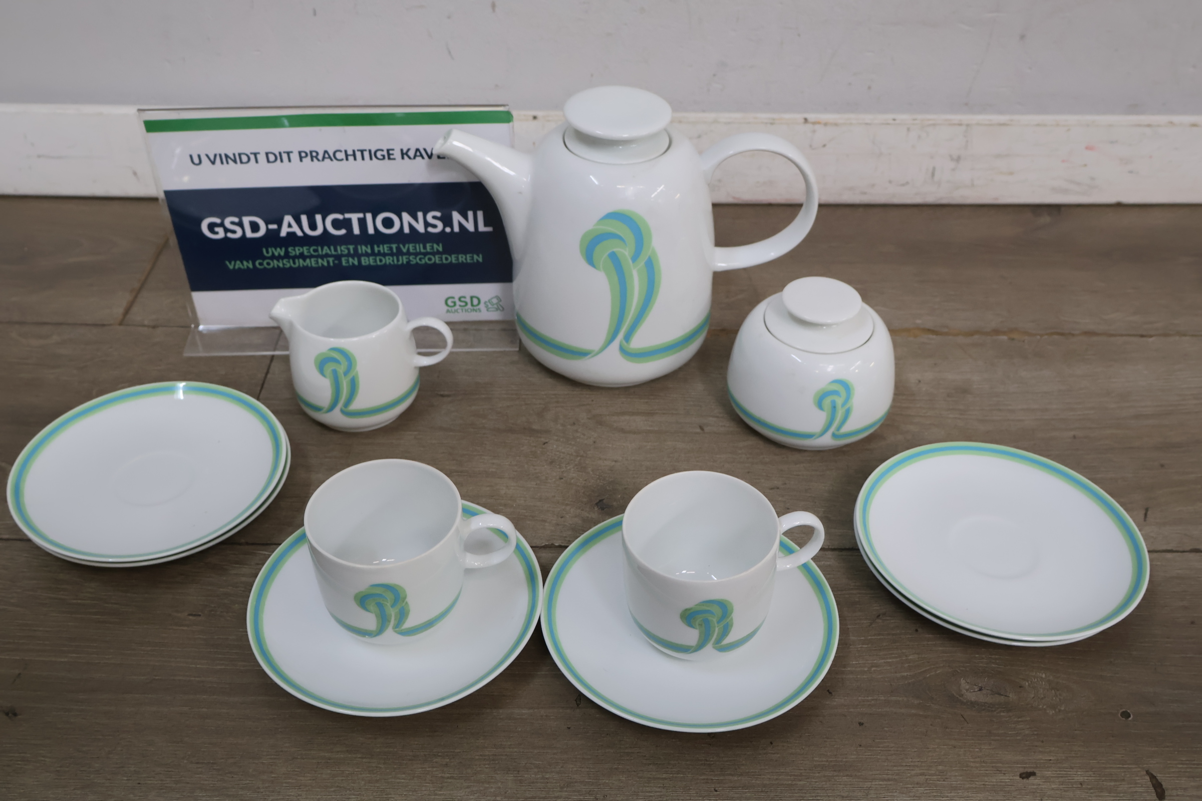 Theeservies met modern patroon – foto 2 – kavel bij GSD Auctions, Zoeterwoude
