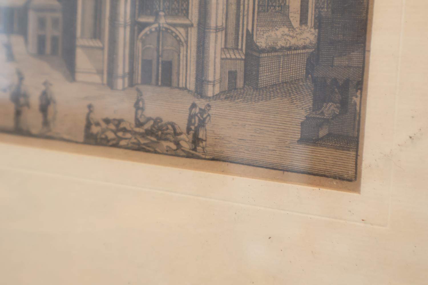 Ingelijste gravure kerk met figuren – foto 3 – kavel bij GSD Auctions, Zoeterwoude