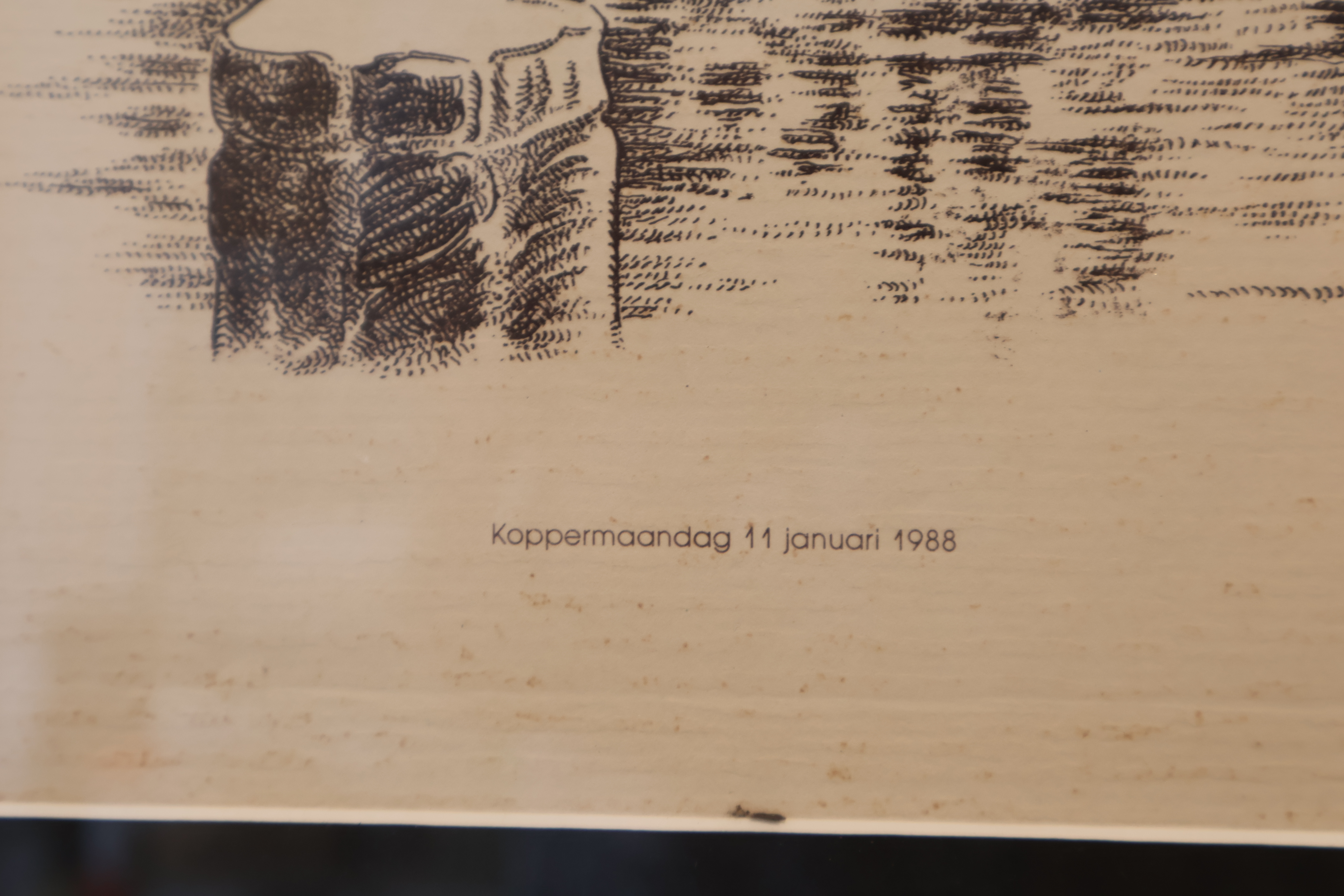Ingelijste pentekening stadsgezicht met boot – foto 3 – kavel bij GSD Auctions, Zoeterwoude