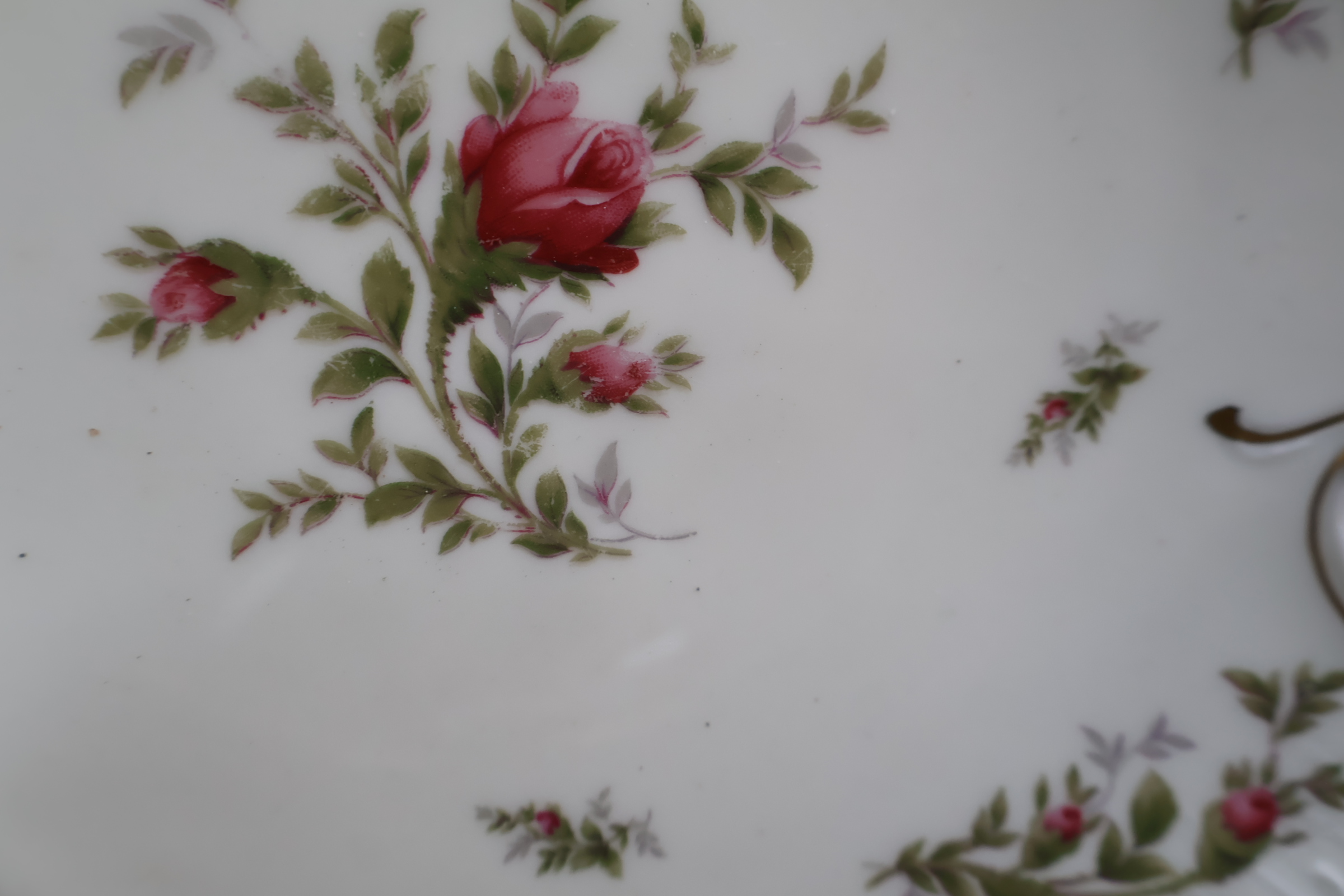 Porseleinen bordenset met bloemmotief en gouden rand – foto 6 – kavel bij GSD Auctions, Zoeterwoude
