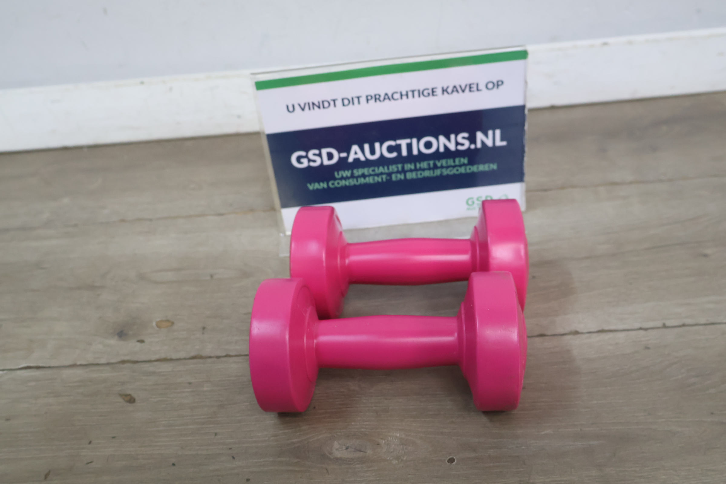Set roze kunststof dumbbells – foto 2 – kavel bij GSD Auctions, Zoeterwoude