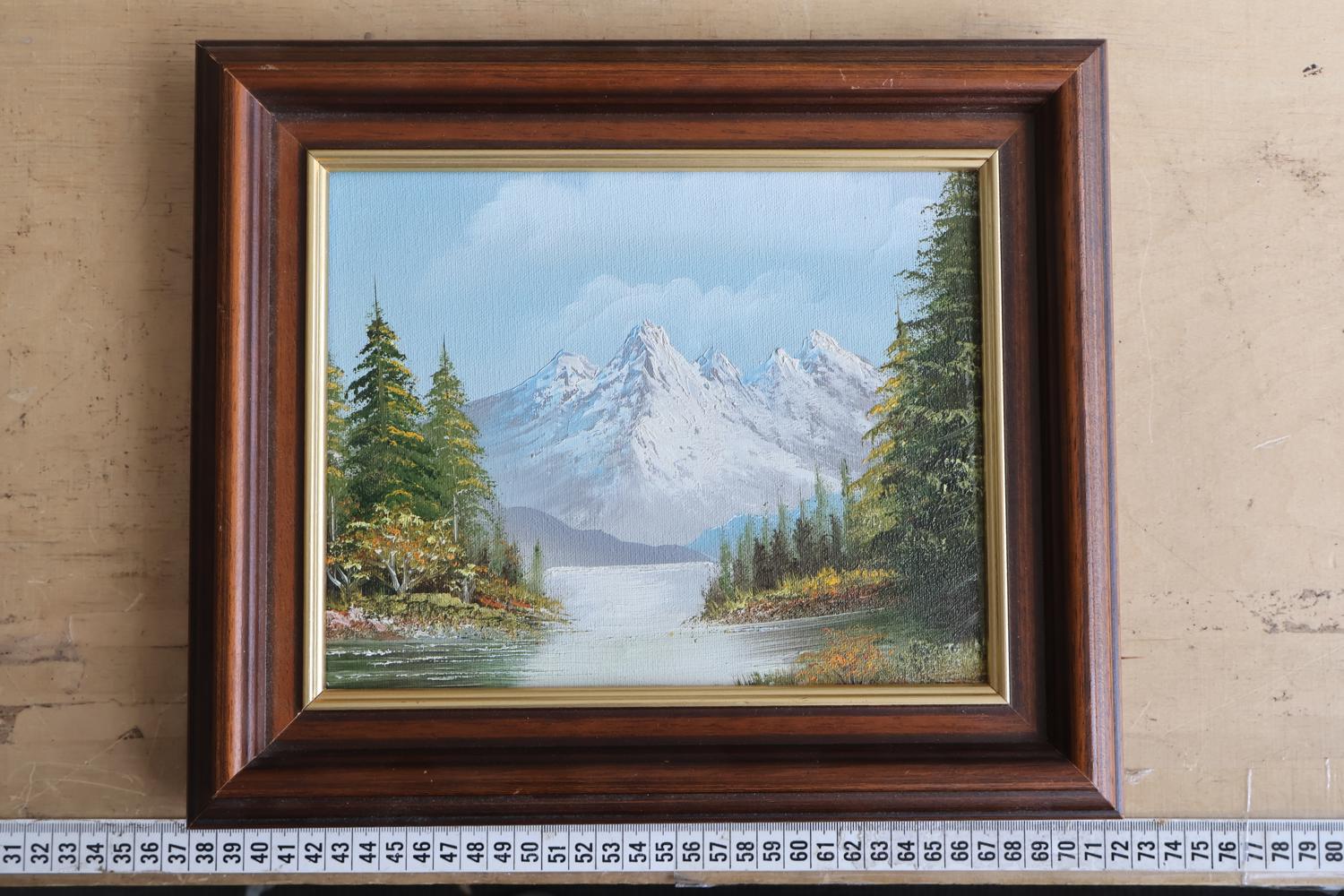 Olieverfschilderij met berglandschap in lijst – foto 5 – kavel bij GSD Auctions, Zoeterwoude