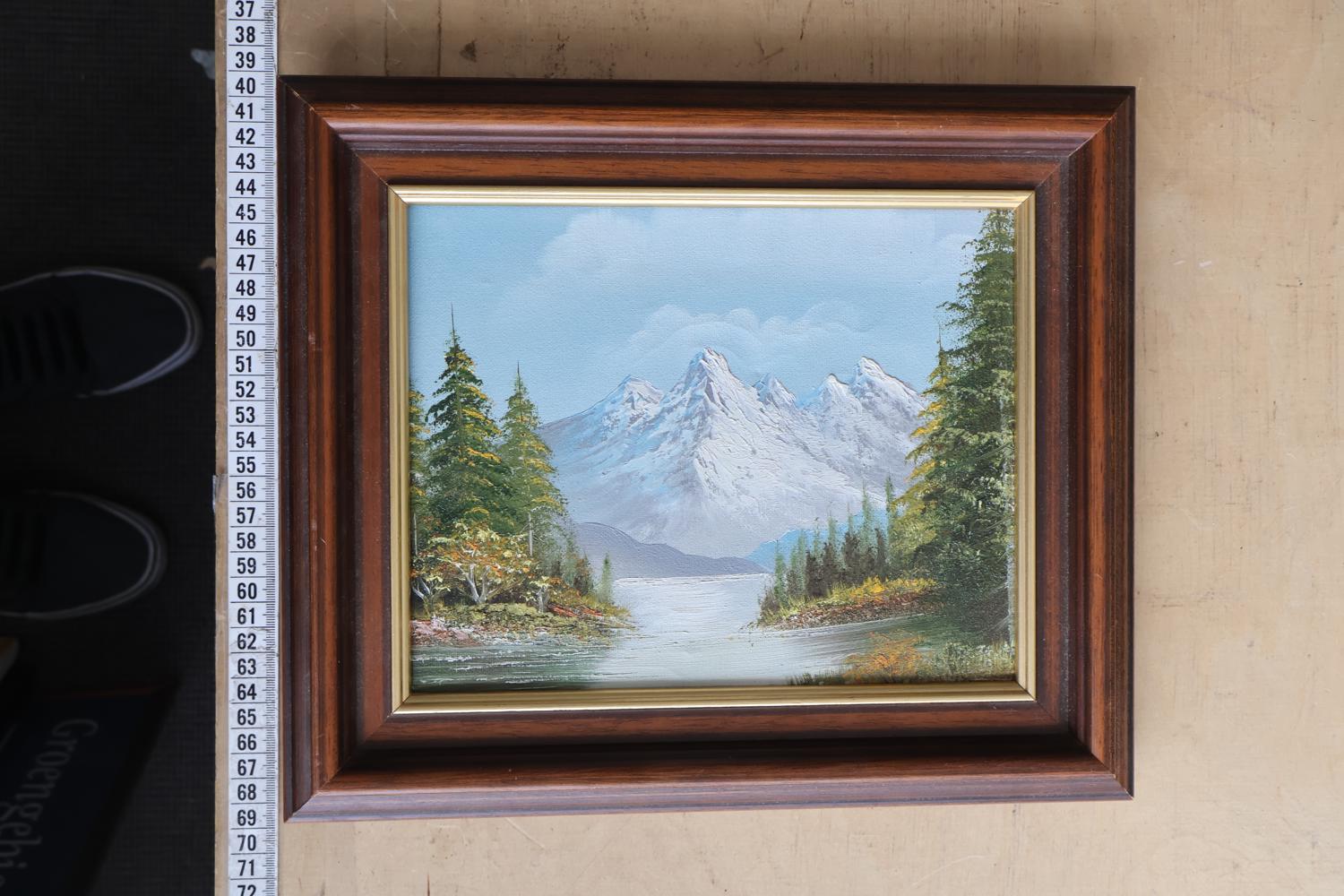 Olieverfschilderij met berglandschap in lijst – foto 6 – kavel bij GSD Auctions, Zoeterwoude