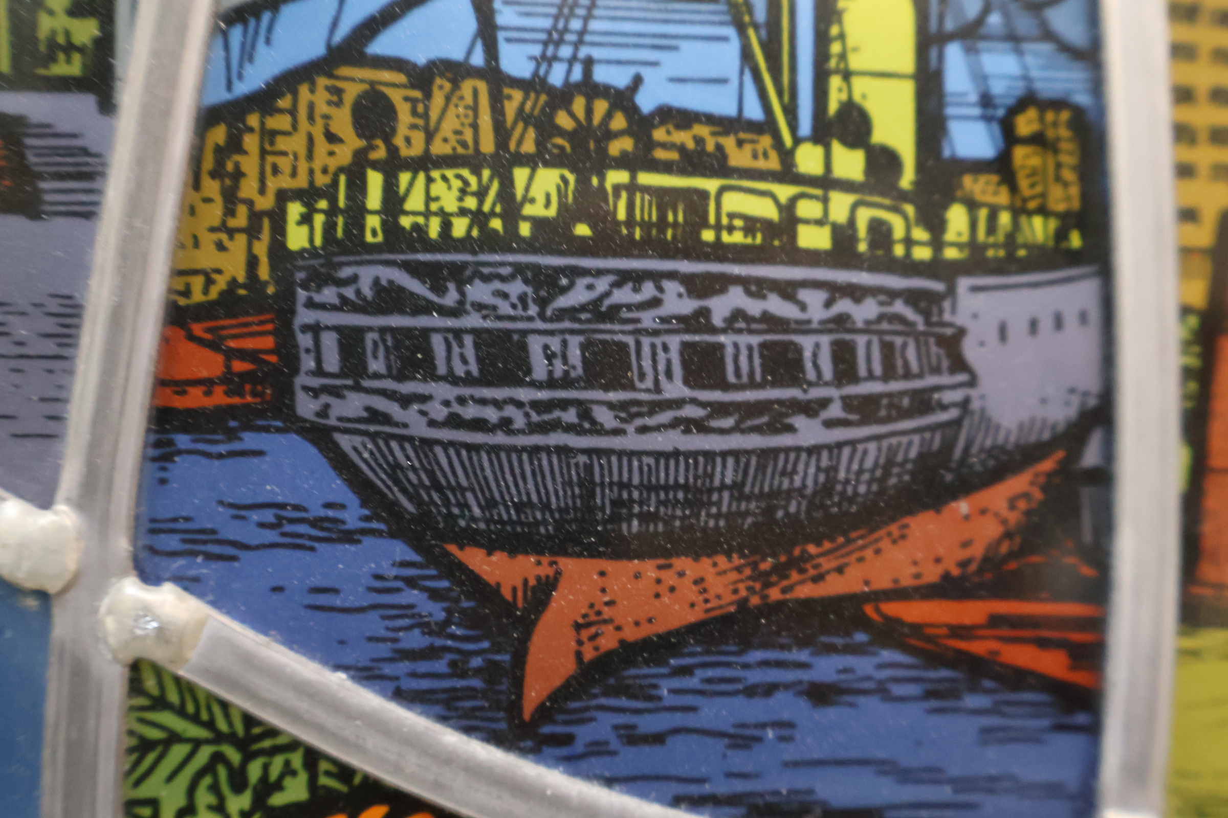 glas in lood raam met Rotterdam thema – foto 14 – kavel bij GSD Auctions, Zoeterwoude