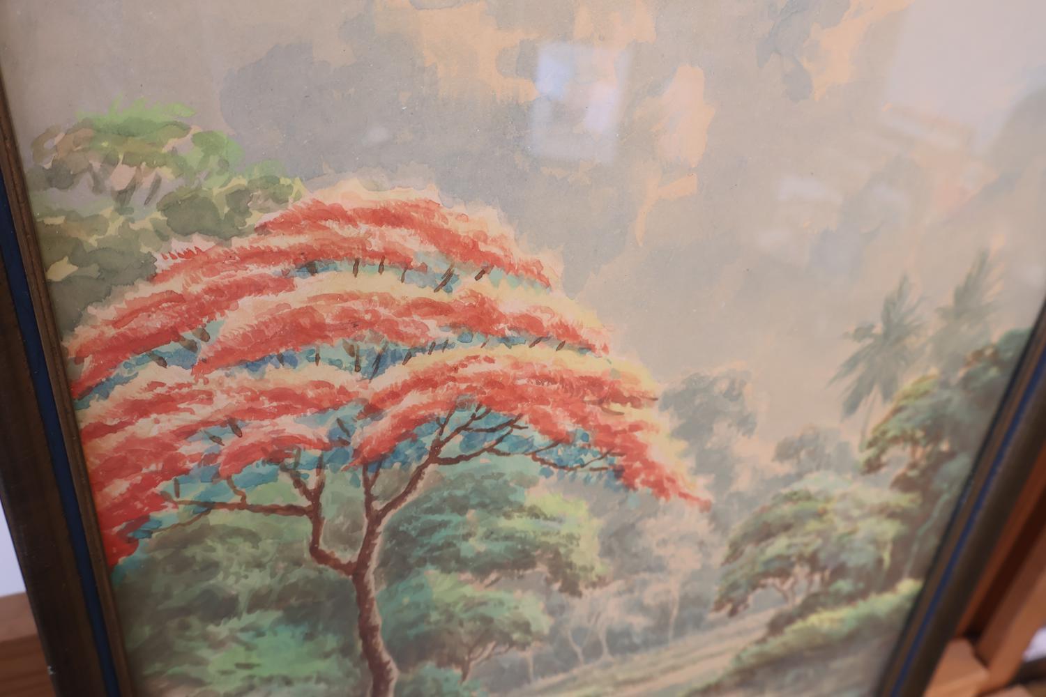 Aquarel van Indonesisch Landschap – foto 2 – kavel bij GSD Auctions, Zoeterwoude
