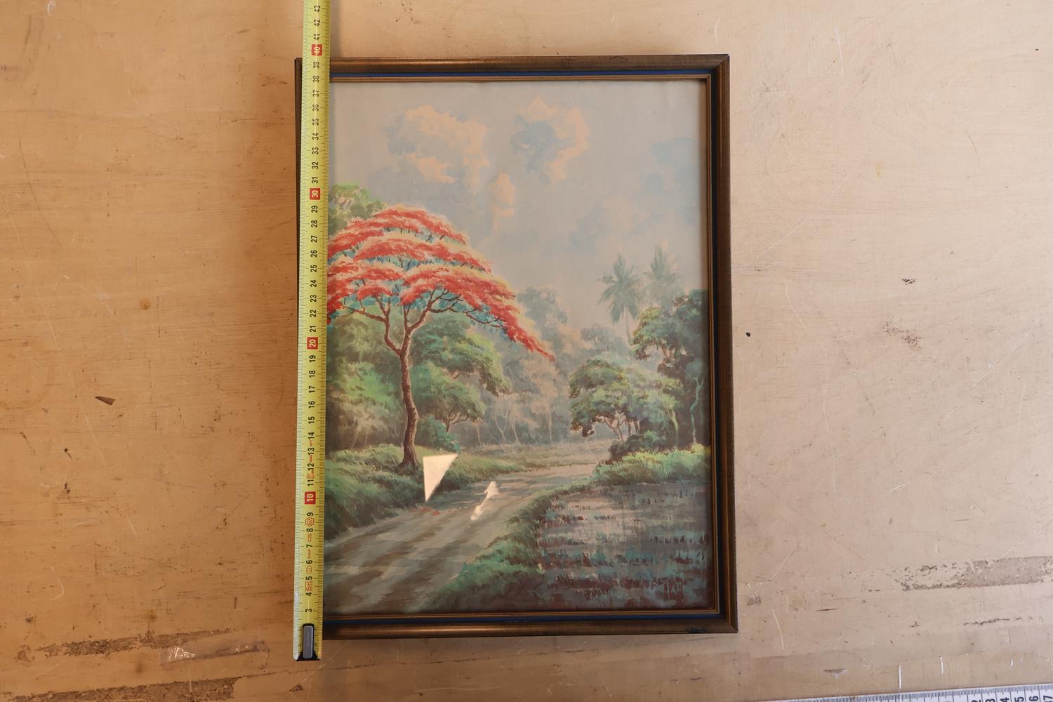 Aquarel van Indonesisch Landschap – foto 6 – kavel bij GSD Auctions, Zoeterwoude