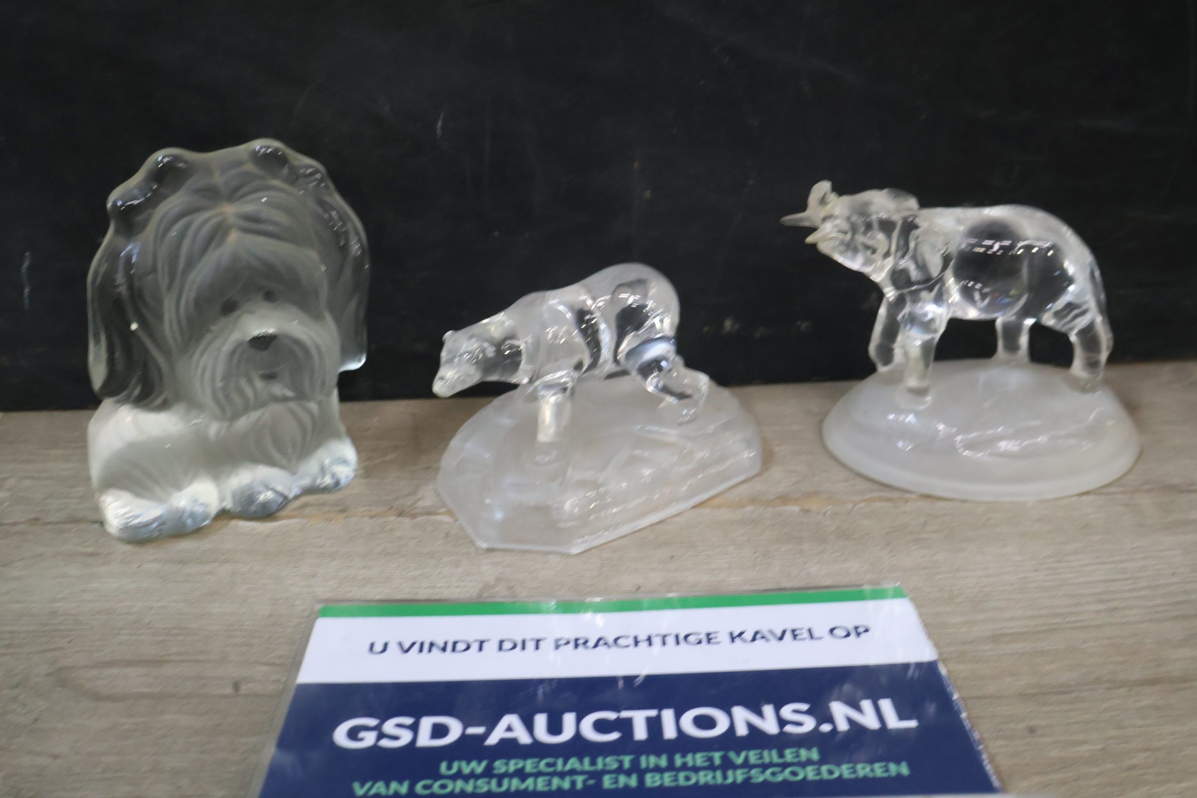 Set van drie glazen dierenfiguren – kavel bij GSD Auctions, Zoeterwoude