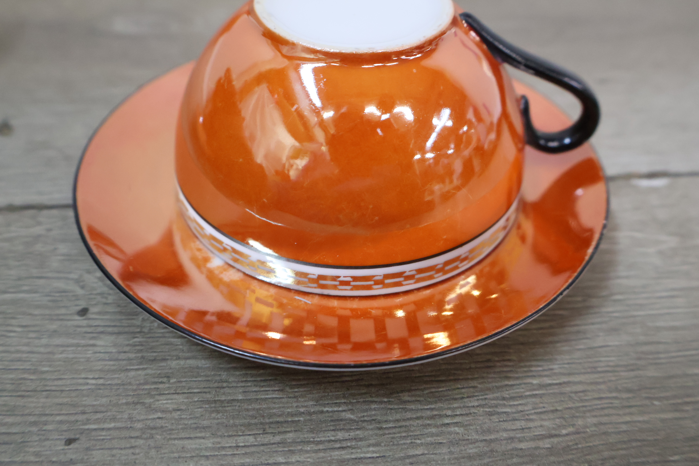 Oranje theeservies met houten dienblad – foto 17 – kavel bij GSD Auctions, Zoeterwoude