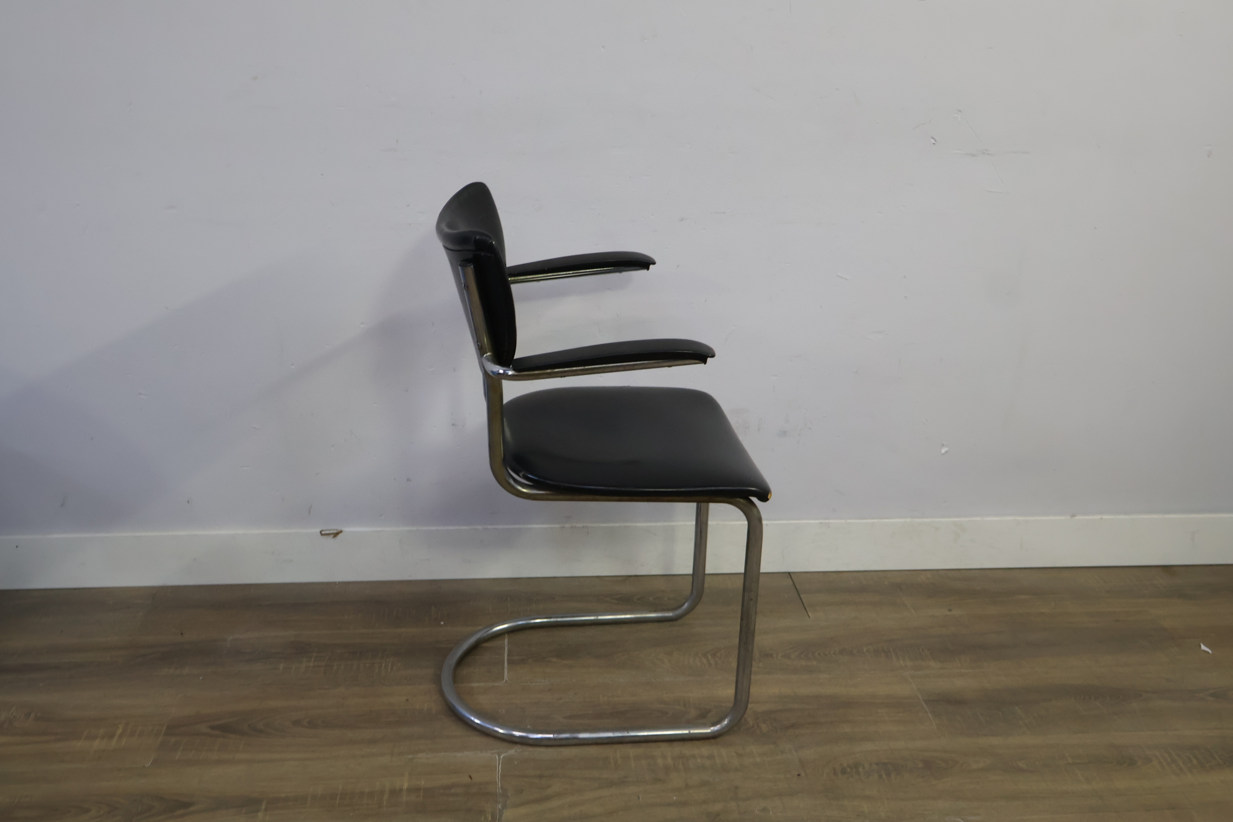 Vintage 'De Wit 3011' Buisframe Stoel met Skai - Jaren '50 – foto 3 – kavel bij GSD Auctions, Zoeterwoude