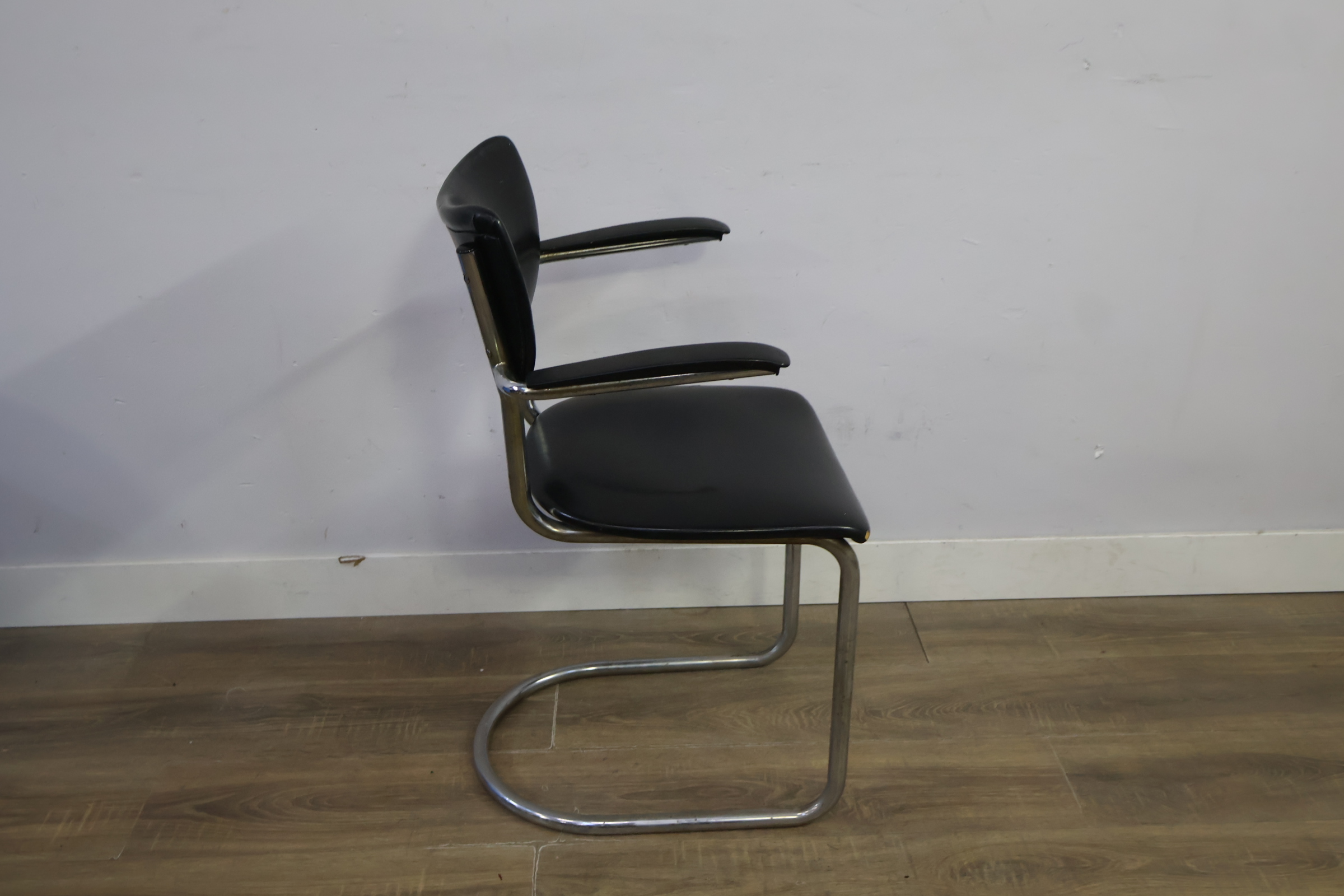 Vintage 'De Wit 3011' Buisframe Stoel met Skai - Jaren '50 – foto 4 – kavel bij GSD Auctions, Zoeterwoude