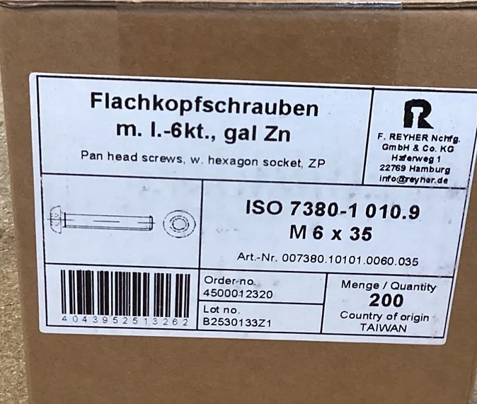 2 x Laagbolkop M6x35 verzinkt 10.9 (200 st) – foto 2 – kavel bij GSD Auctions, Zoeterwoude
