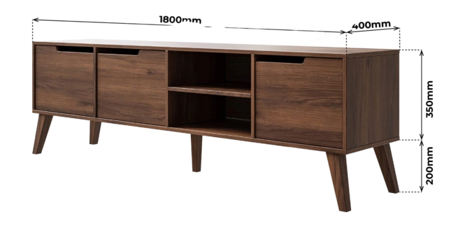 by fonQ Nordo Tv-meubel - Walnoot – foto 5 – kavel bij GSD Auctions, Zoeterwoude