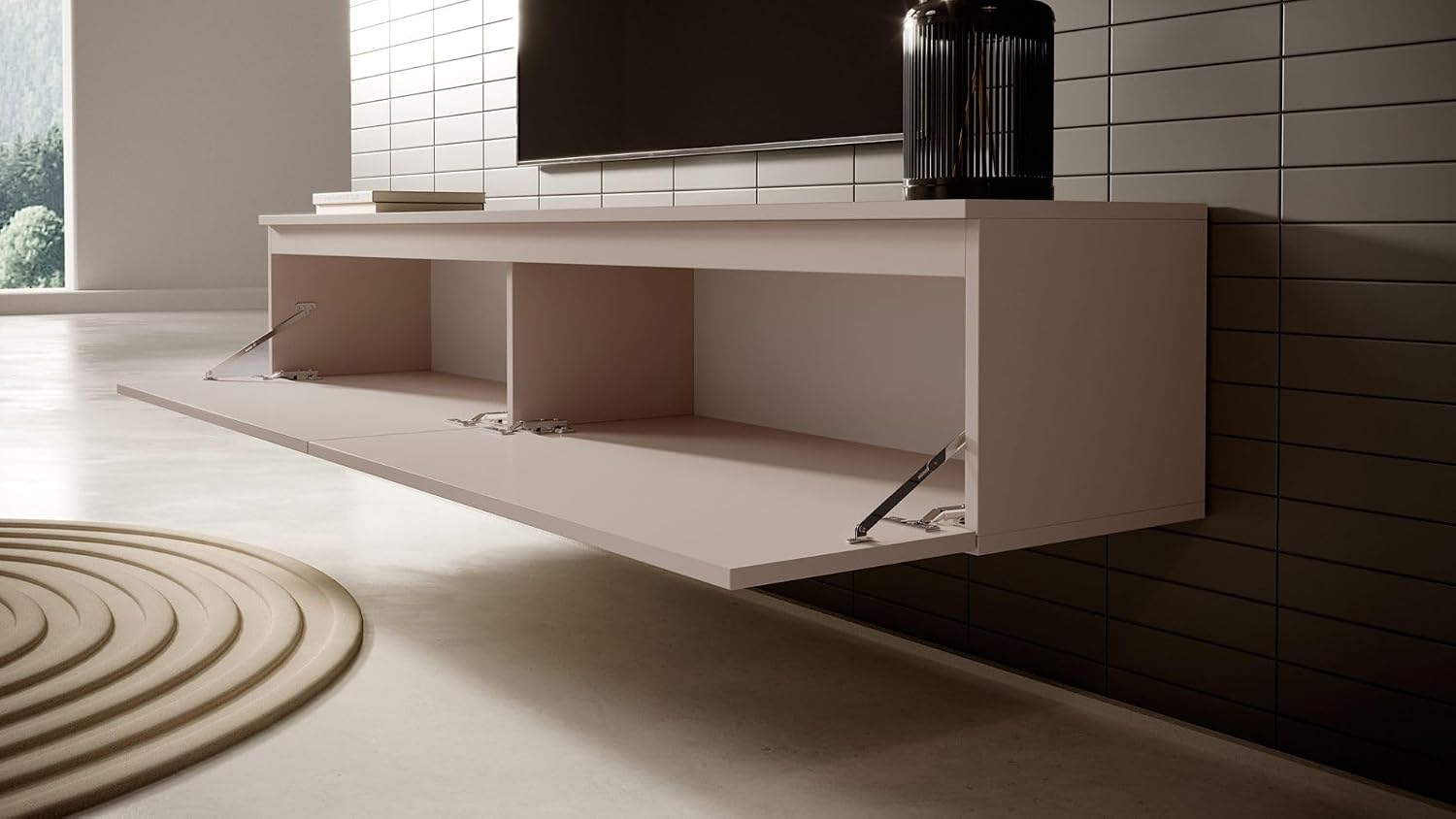 Selsey SENEY TV-kast, taupe (grijs-beige), 175 cm – foto 4 – kavel bij GSD Auctions, Zoeterwoude