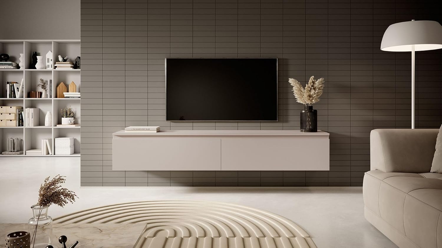 Selsey SENEY TV-kast, taupe (grijs-beige), 175 cm – foto 6 – kavel bij GSD Auctions, Zoeterwoude