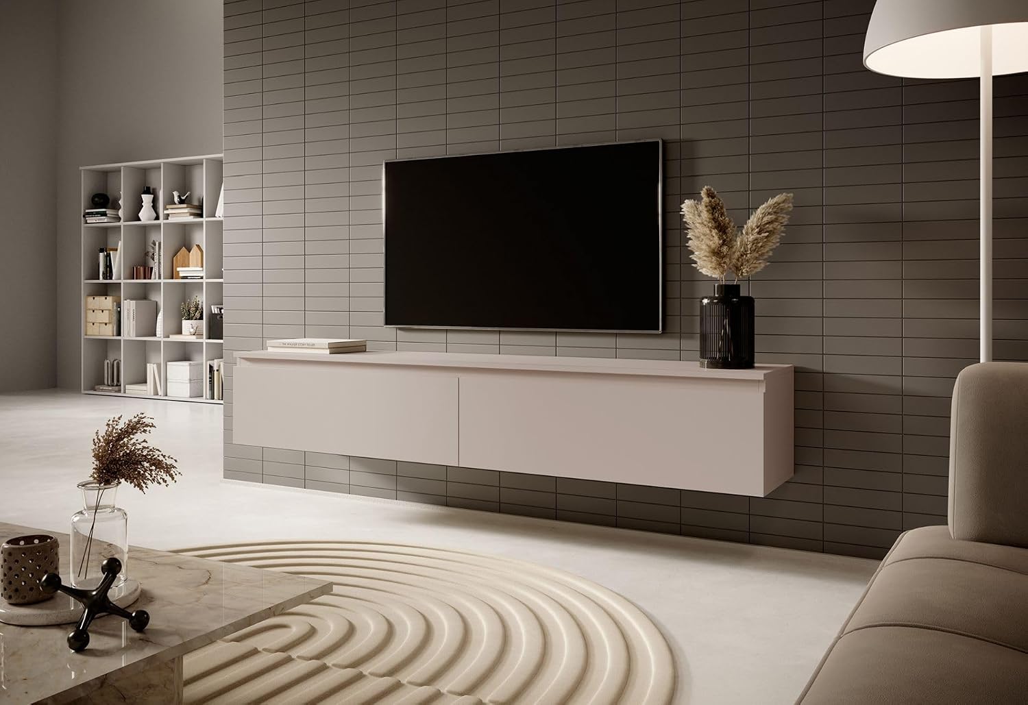 Selsey SENEY TV-kast, taupe (grijs-beige), 175 cm – foto 7 – kavel bij GSD Auctions, Zoeterwoude
