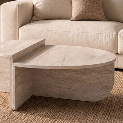 Vente-unique Salontafel Aloeva Beige - L 90cm X B 60cm X H 3 – foto 6 – kavel bij GSD Auctions, Zoeterwoude