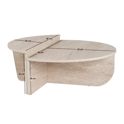 Vente-unique Salontafel Aloeva Beige - L 90cm X B 60cm X H 3 – foto 7 – kavel bij GSD Auctions, Zoeterwoude