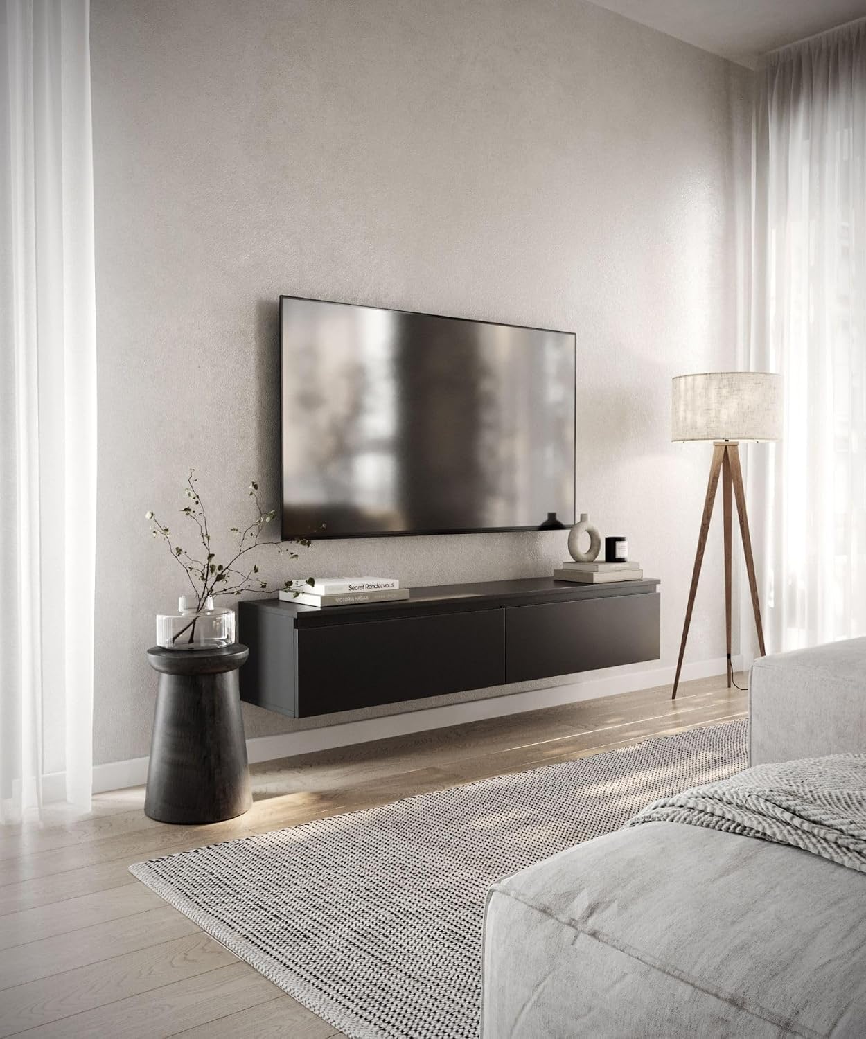 Selsey Zwevend TV Meubel Bemmi 150 cm in Zwart – foto 3 – kavel bij GSD Auctions, Zoeterwoude