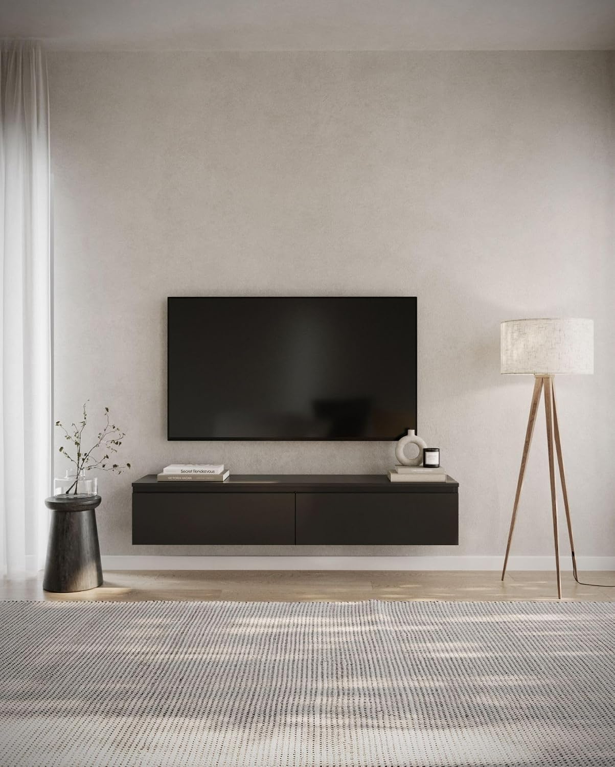 Selsey Zwevend TV Meubel Bemmi 150 cm in Zwart – foto 2 – kavel bij GSD Auctions, Zoeterwoude