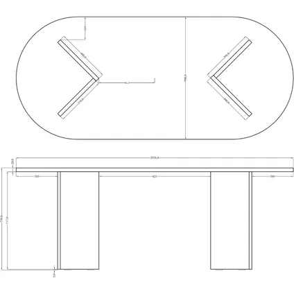 Selsey - Eettafel - Ovo - Wisconsin Walnoot - Ovaal - 204x90 – foto 3 – kavel bij GSD Auctions, Zoeterwoude