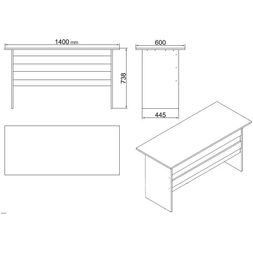 Bureauset Linento Furniture VO15 bruin/zwart – foto 2 – kavel bij GSD Auctions, Zoeterwoude
