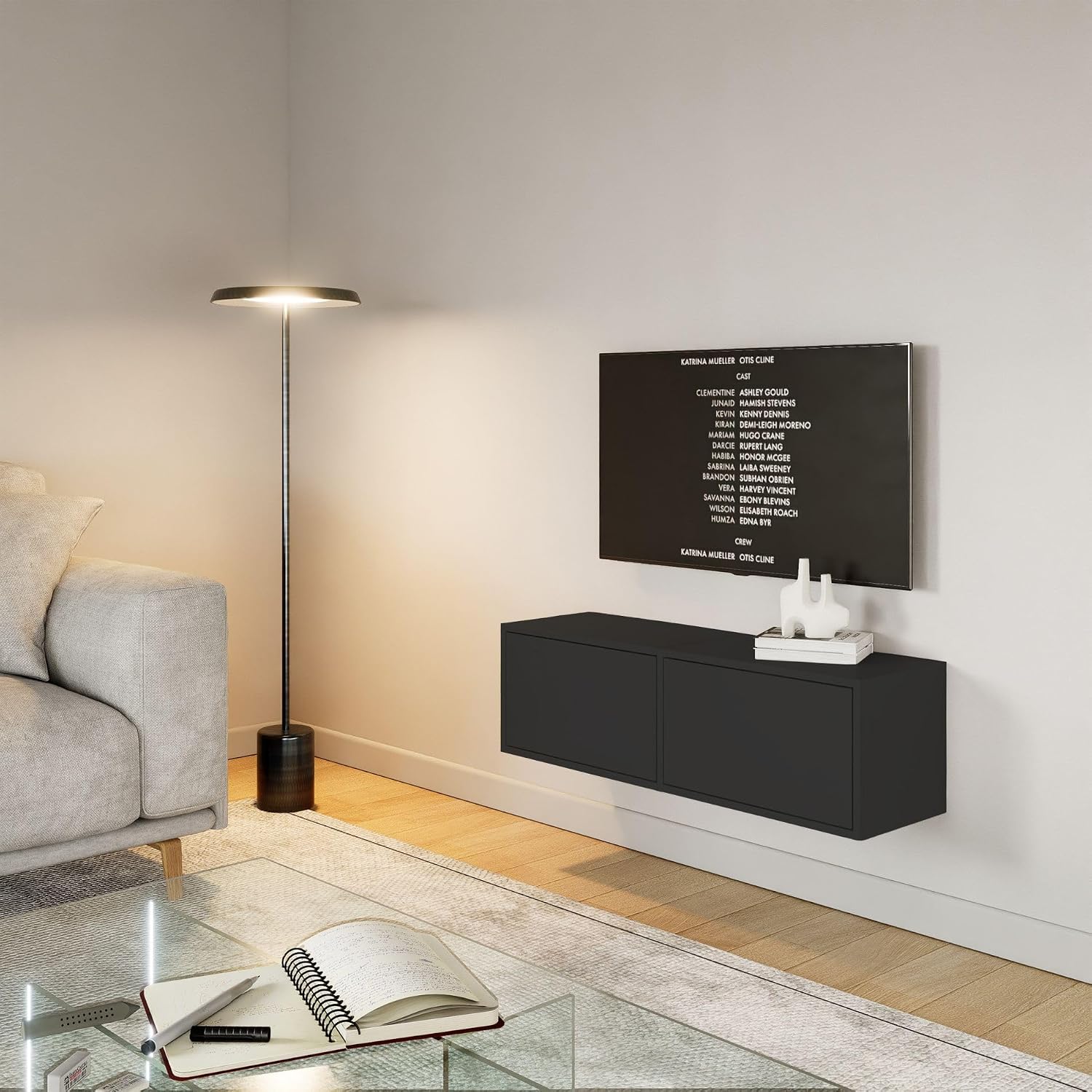 Selsey TV-lowboard, zwart, moderne tv-commode – foto 3 – kavel bij GSD Auctions, Zoeterwoude