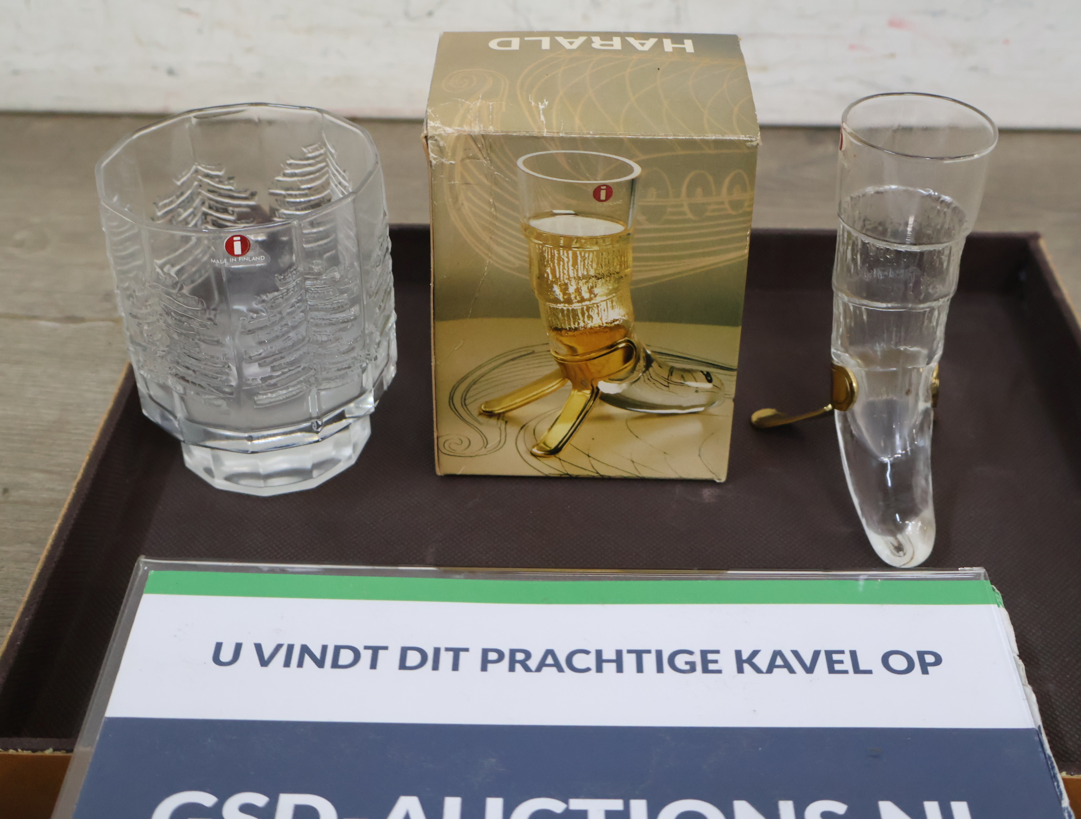 Iittala kristallen whiskyglas en hoorn glas set – kavel bij GSD Auctions, Zoeterwoude