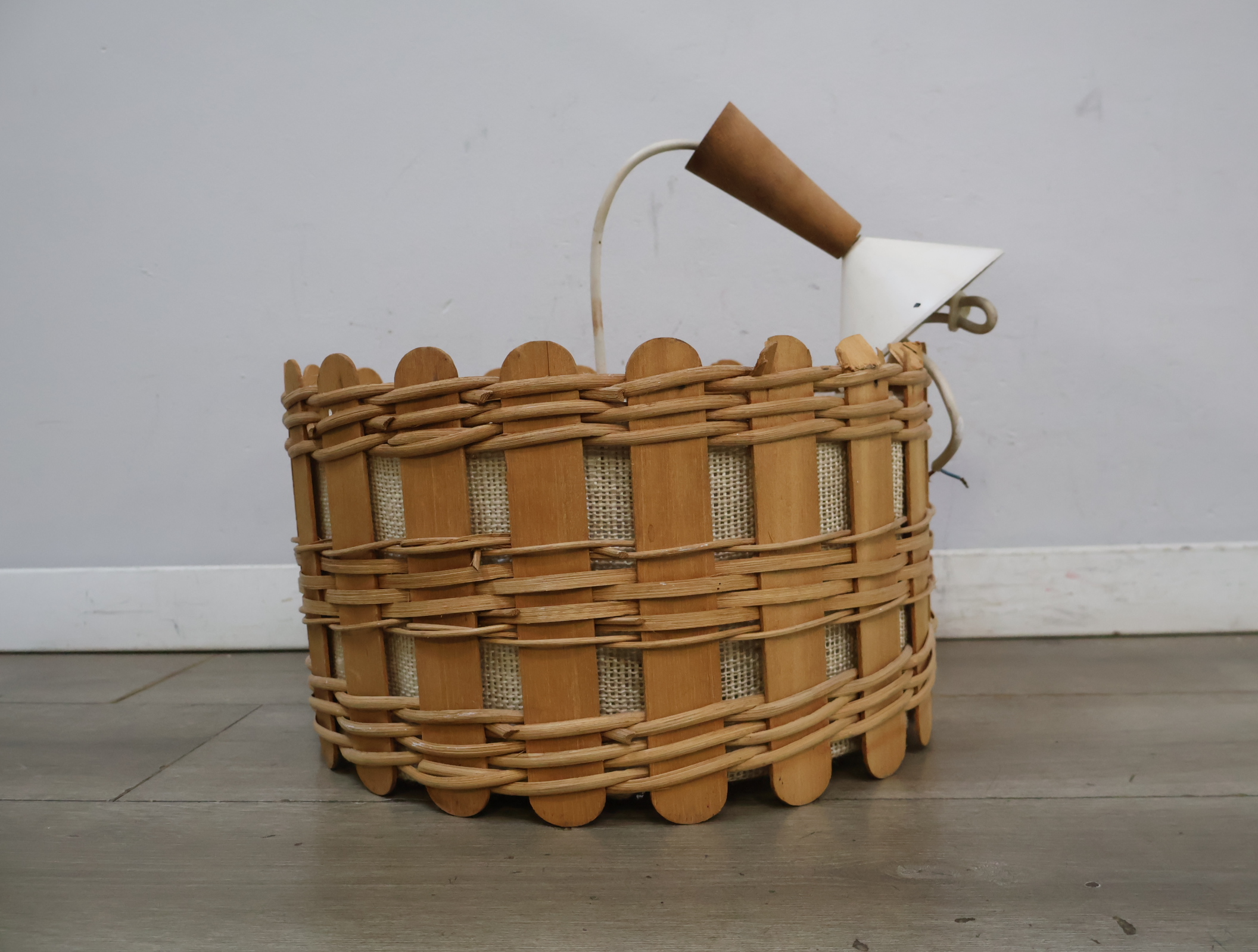 Vintage Scandinavische rotan hanglamp - Jaren '60 – foto 5 – kavel bij GSD Auctions, Zoeterwoude