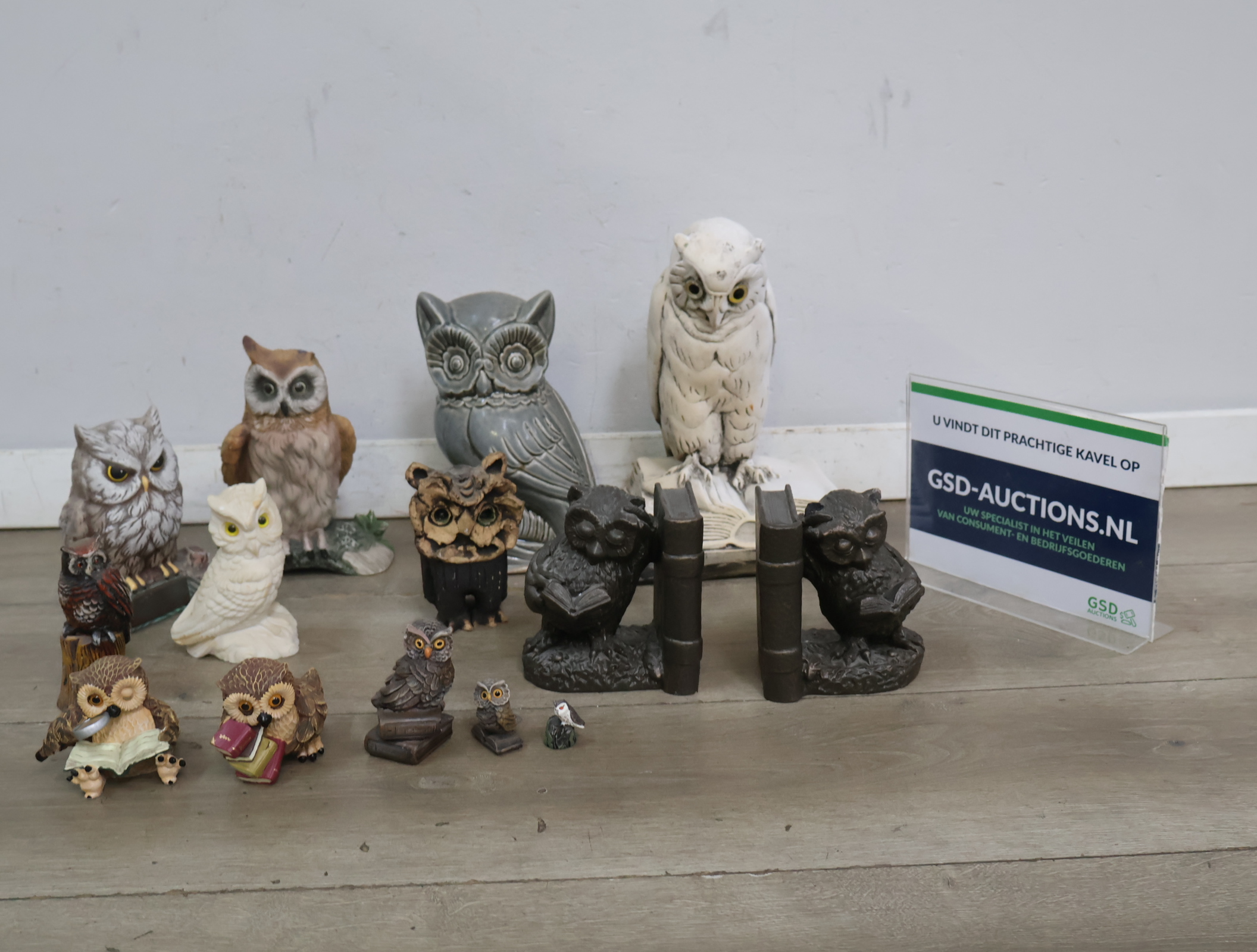 Verzameling uilen beeldjes en boekensteunen – kavel bij GSD Auctions, Zoeterwoude