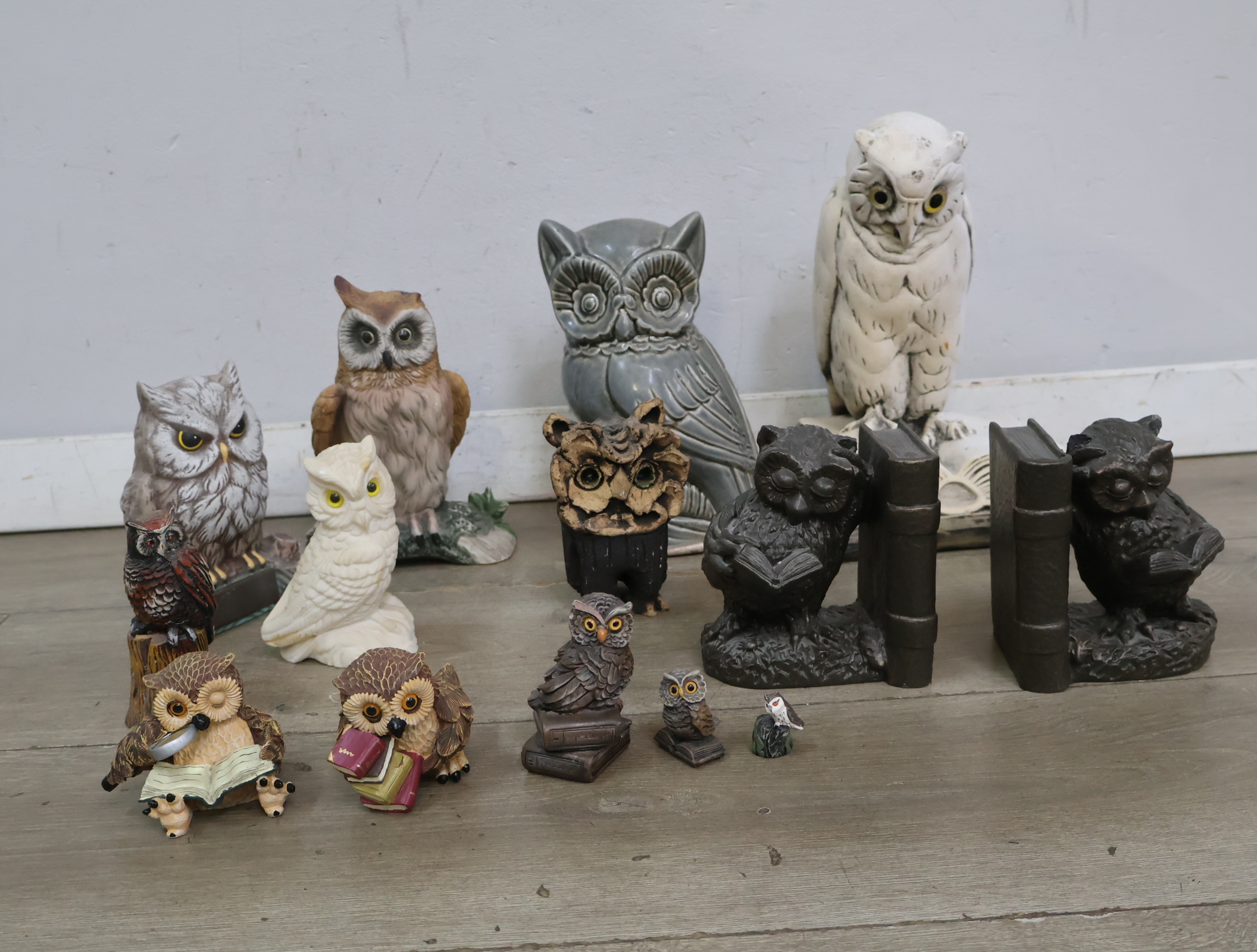 Verzameling uilen beeldjes en boekensteunen – foto 3 – kavel bij GSD Auctions, Zoeterwoude