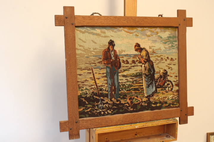 Geborduurd werk van het wereldberoemde schilderij L’Angélus' – foto 2 – kavel bij GSD Auctions, Zoeterwoude