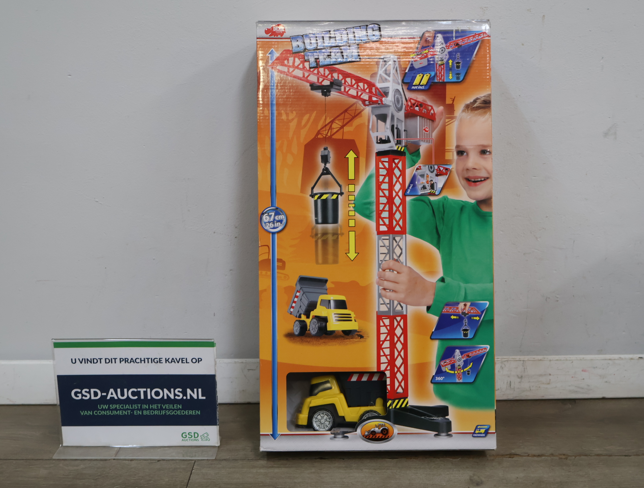 Building Team speelgoed kraan met kiepwagen – foto 2 – kavel bij GSD Auctions, Zoeterwoude