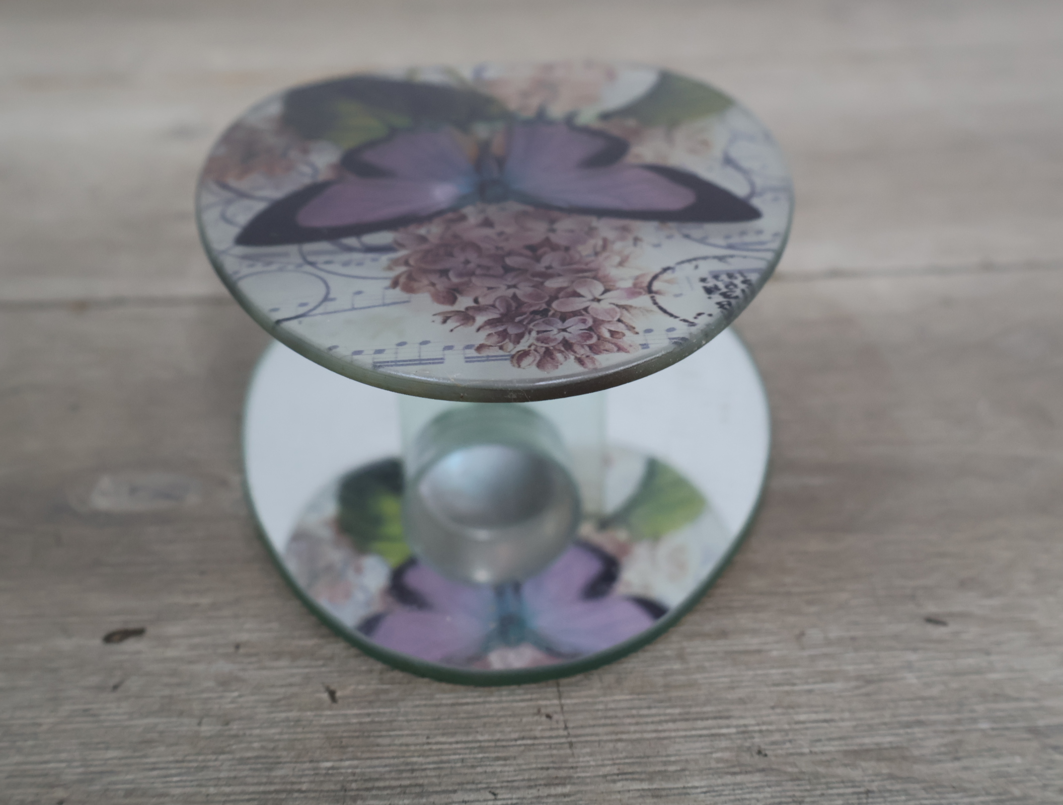 waxinelicht houder met vlinder en bloemenprint – foto 9 – kavel bij GSD Auctions, Zoeterwoude