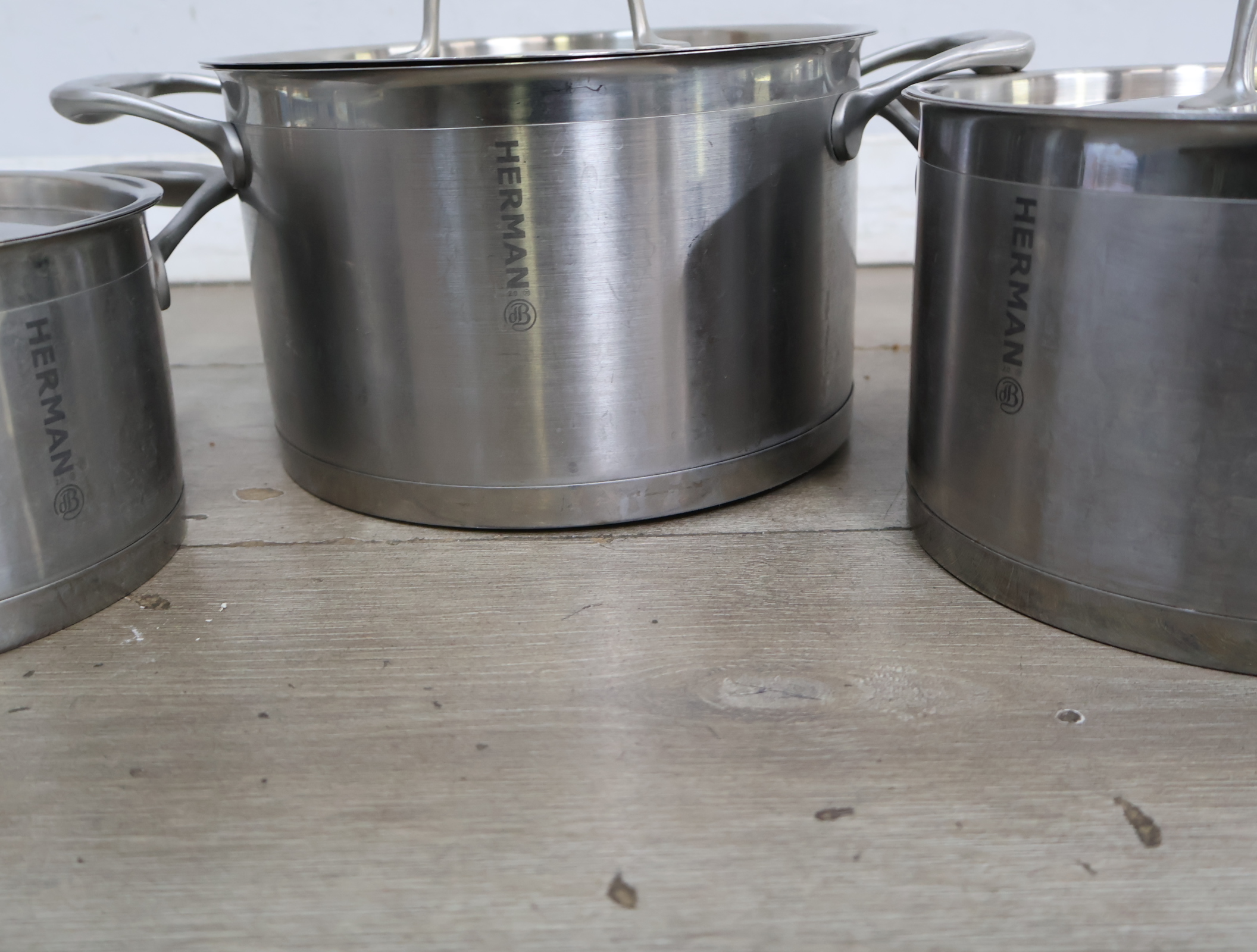 Herman RVS kookpannen set met deksels – foto 6 – kavel bij GSD Auctions, Zoeterwoude