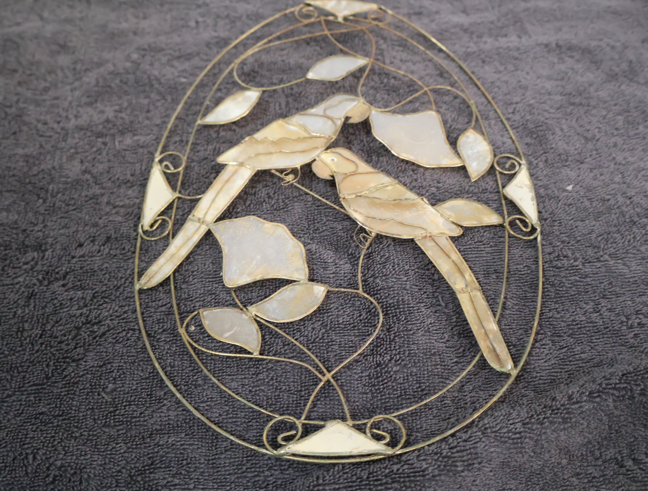 Decoratief wandornament met vogels van parelmoer – foto 3 – kavel bij GSD Auctions, Zoeterwoude