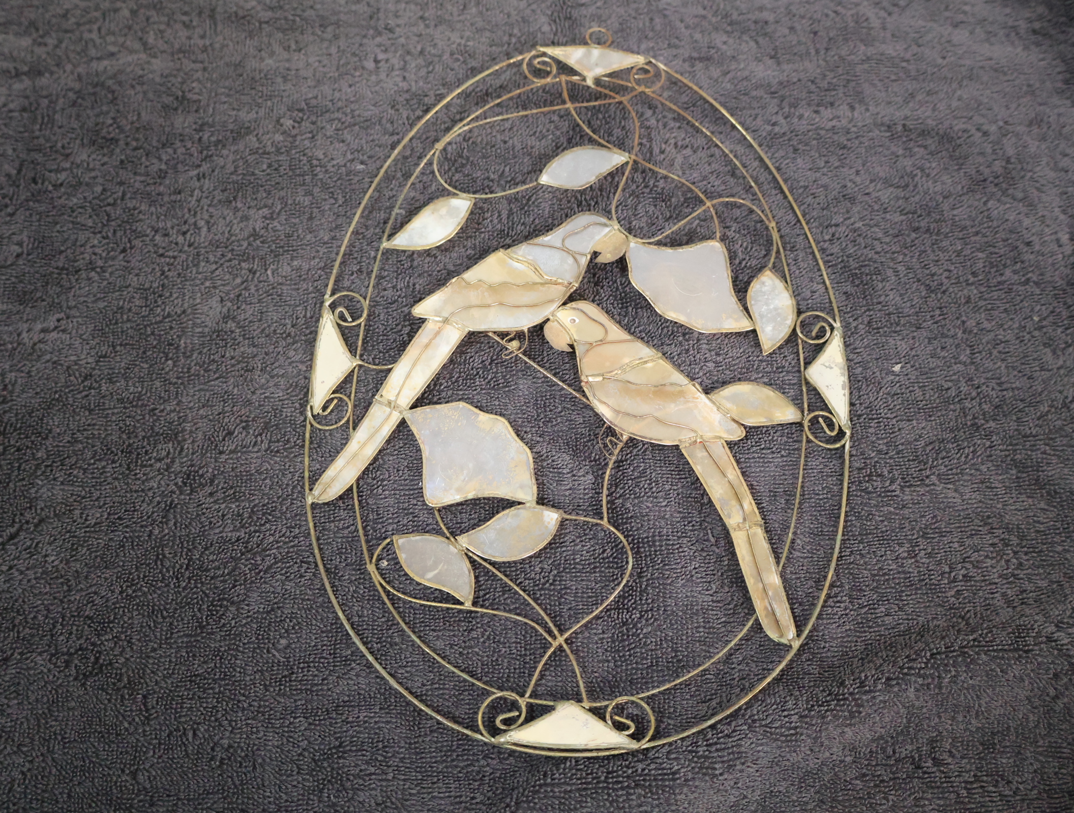 Decoratief wandornament met vogels van parelmoer – foto 5 – kavel bij GSD Auctions, Zoeterwoude