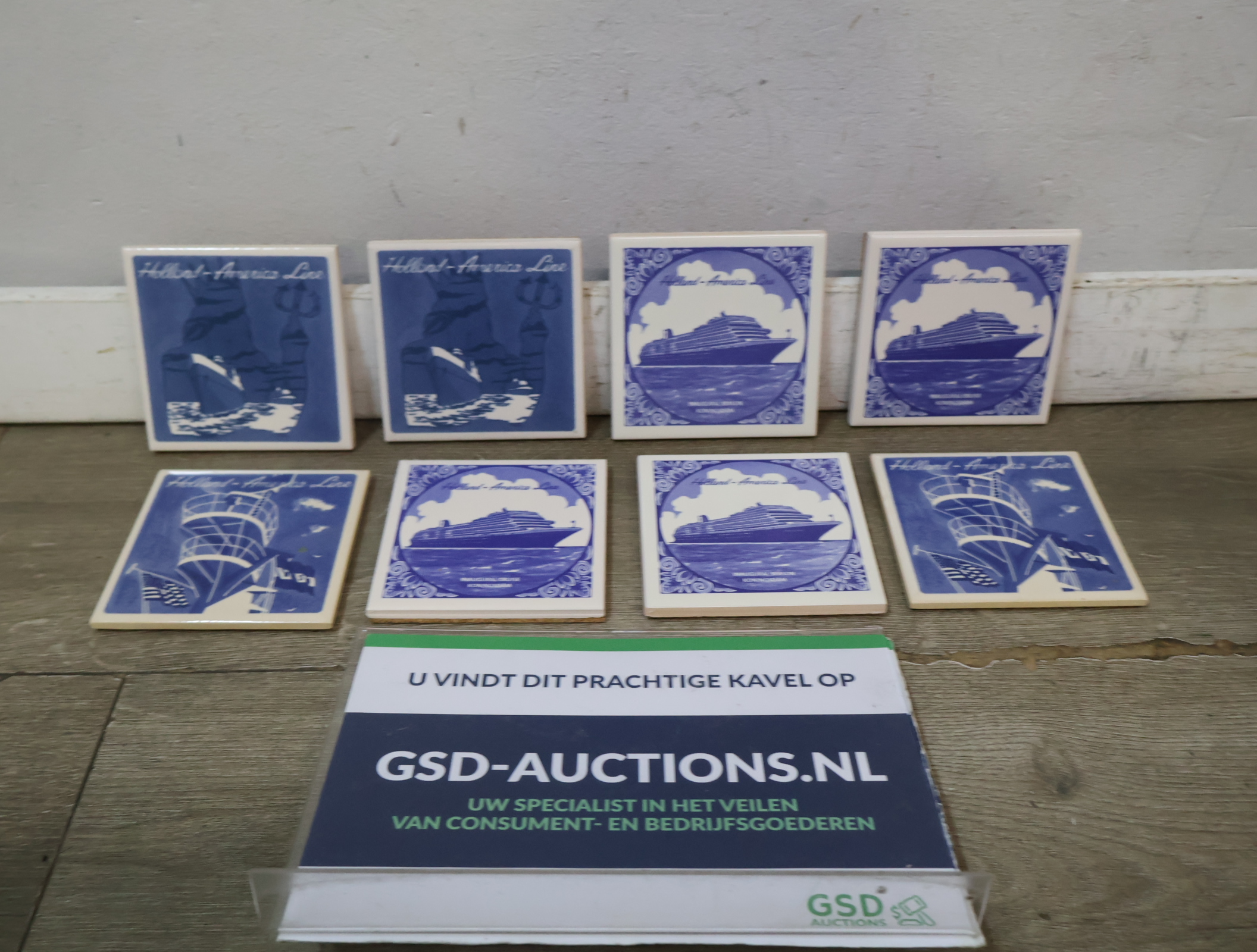 Set Delftsblauwe tegels Holland-America Line – foto 2 – kavel bij GSD Auctions, Zoeterwoude
