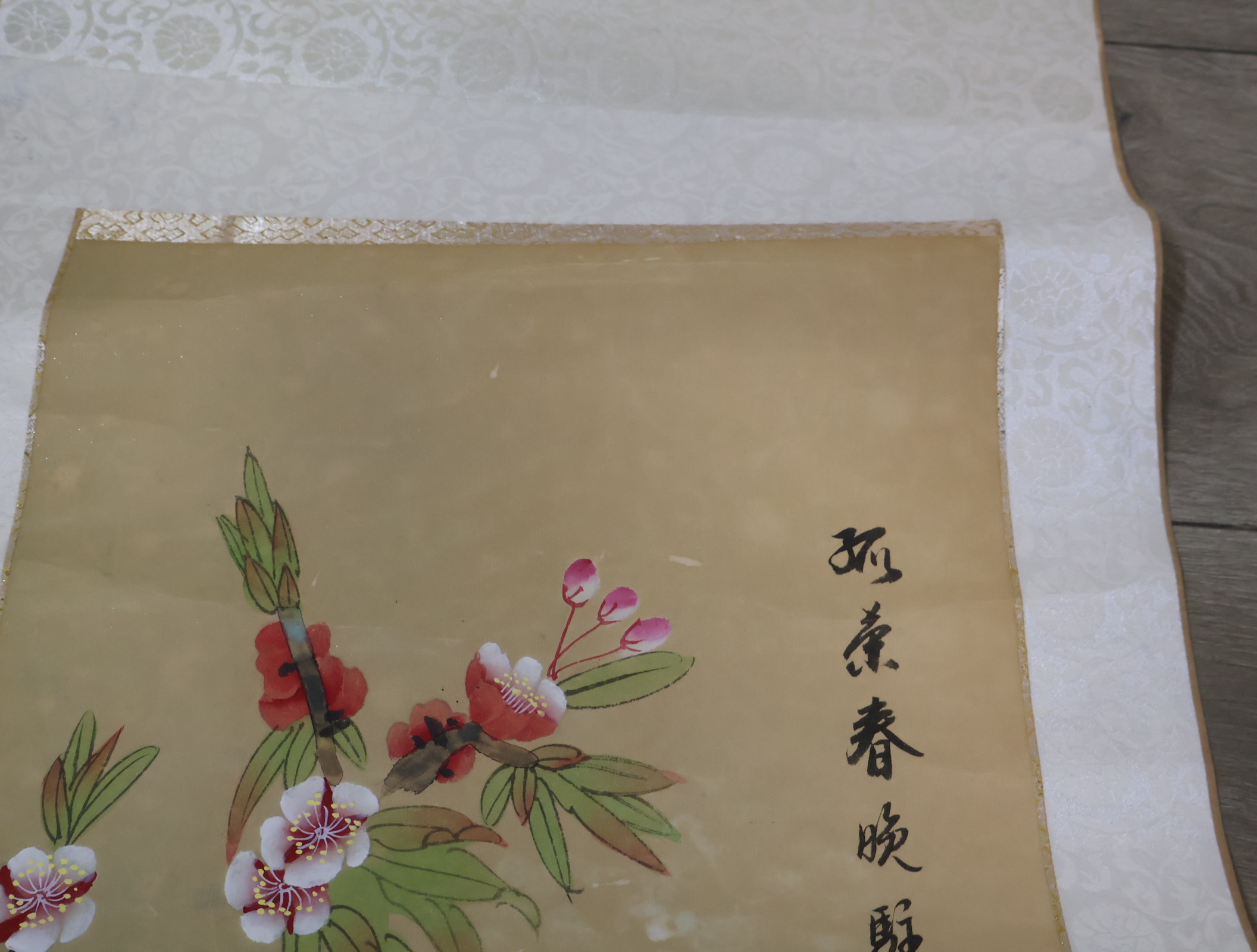 Set van twee traditionele Aziatische decoratieve wandrollen met vogelmotief – foto 6 – kavel bij GSD Auctions, Zoeterwoude