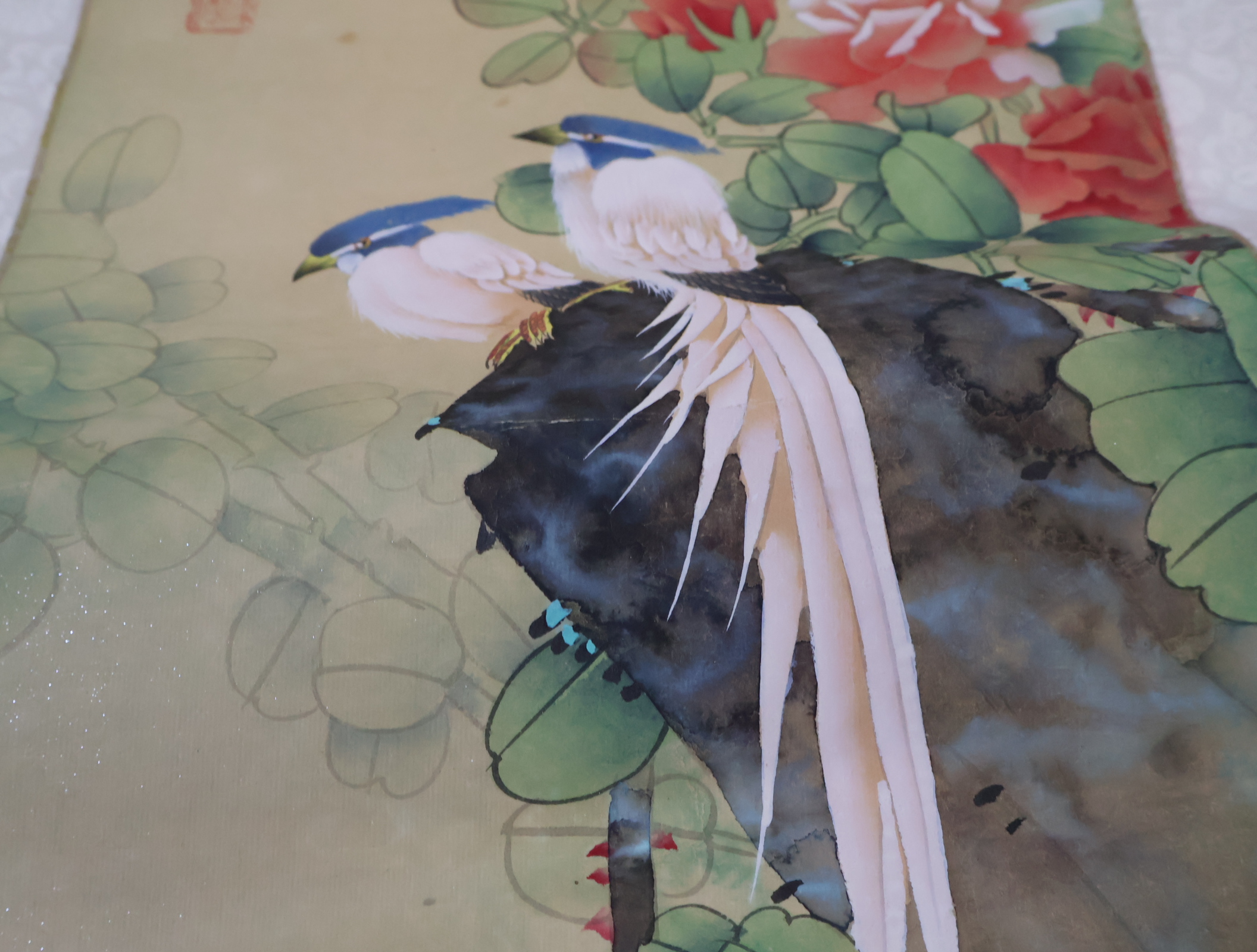 Set van twee traditionele Aziatische decoratieve wandrollen met vogelmotief – foto 20 – kavel bij GSD Auctions, Zoeterwoude