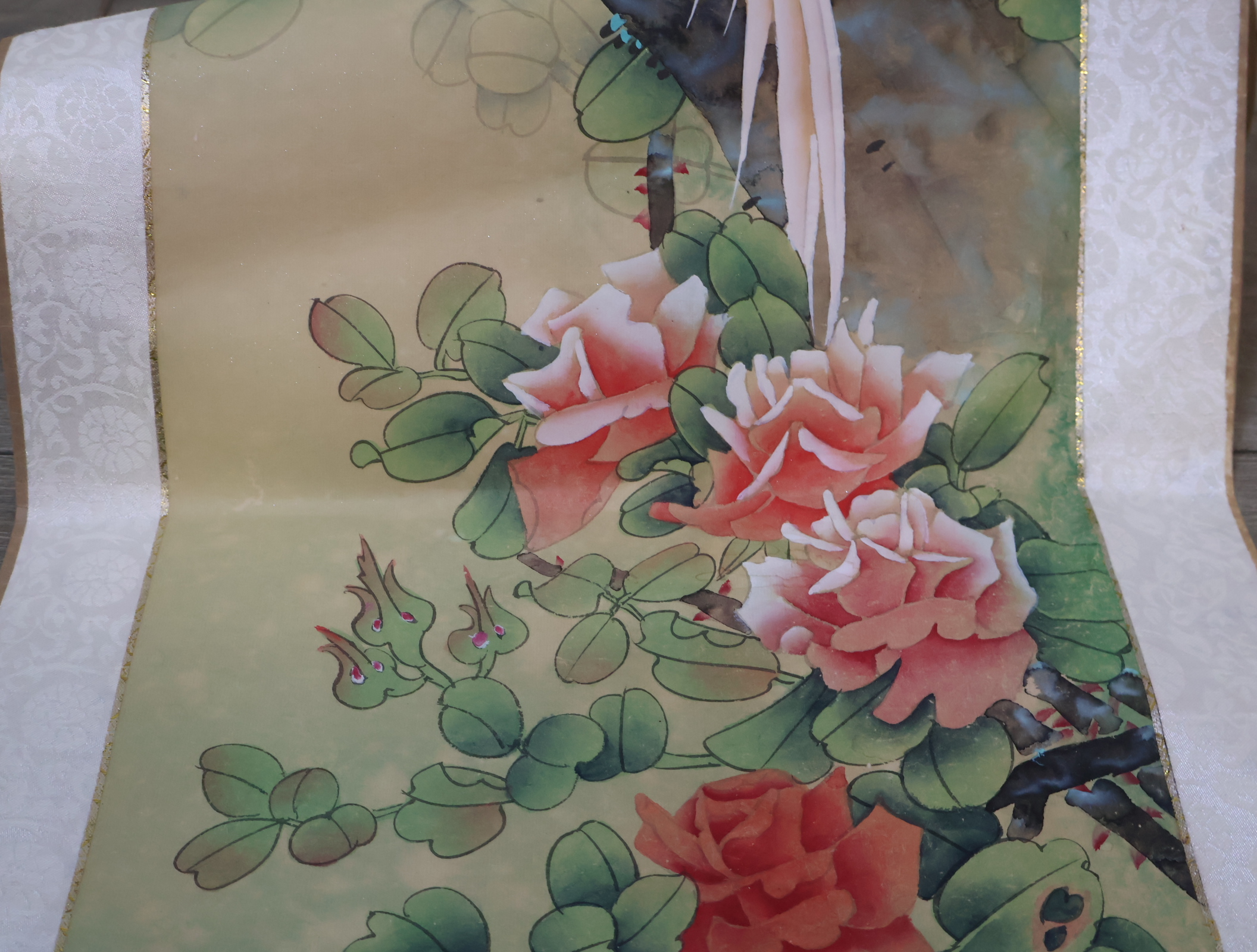 Set van twee traditionele Aziatische decoratieve wandrollen met vogelmotief – foto 23 – kavel bij GSD Auctions, Zoeterwoude
