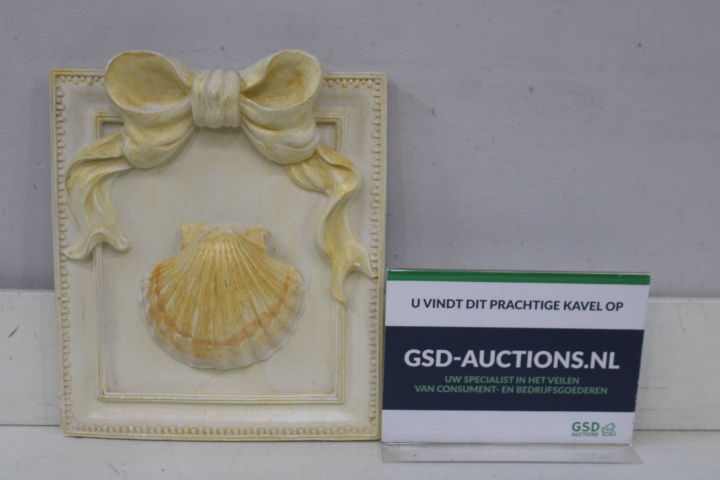 Decoratief wandpaneel met strik en schelp – foto 2 – kavel bij GSD Auctions, Zoeterwoude