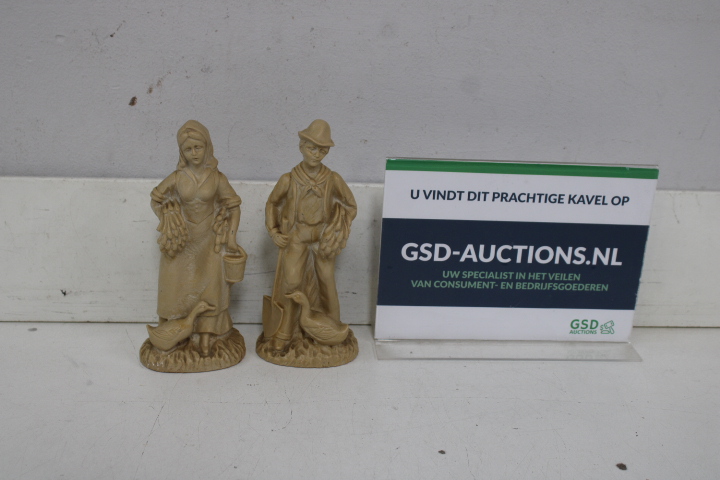Beeldjes van boer en boerin met eenden – foto 2 – kavel bij GSD Auctions, Zoeterwoude