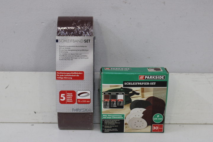 Parkside schuurbandset en schuurpapier set – foto 3 – kavel bij GSD Auctions, Zoeterwoude